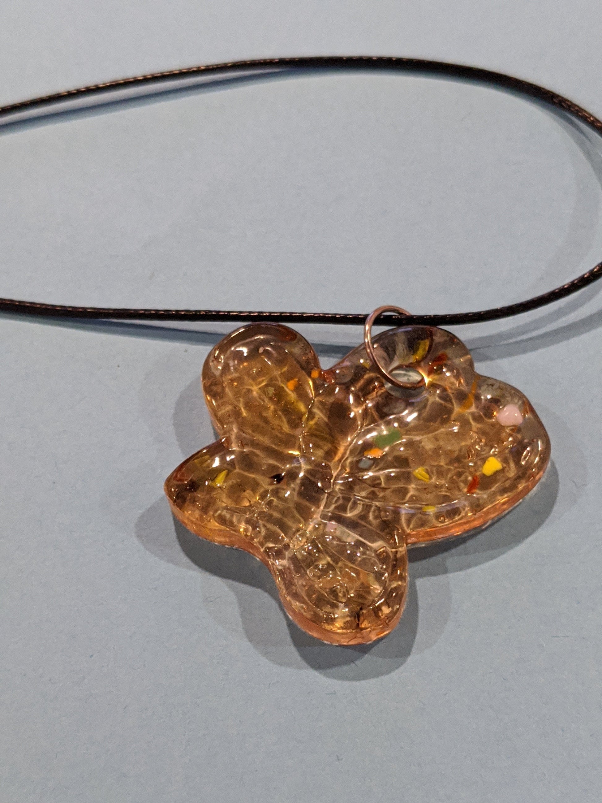 Glass Butterfly Pendant Necklaces Dragon & Wolf Designs