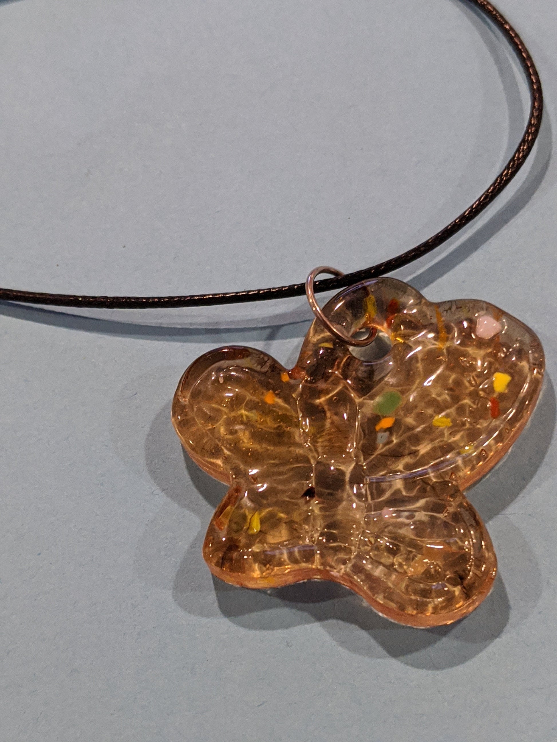 Glass Butterfly Pendant Necklaces Dragon & Wolf Designs