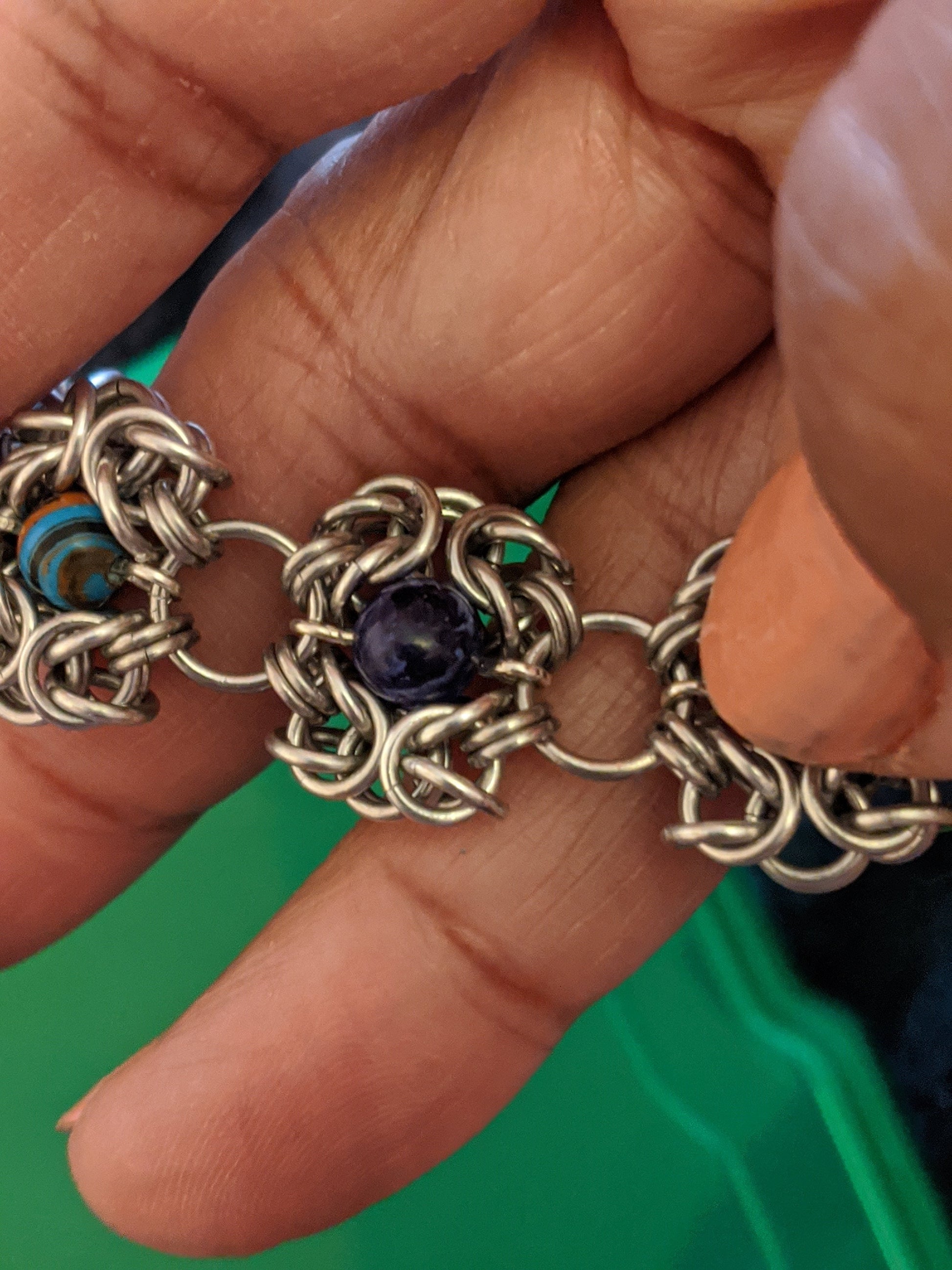 Romanov Chainmail Beaded Jewelry Set Chainmail Jewelry Sets Dragon & Wolf Designs