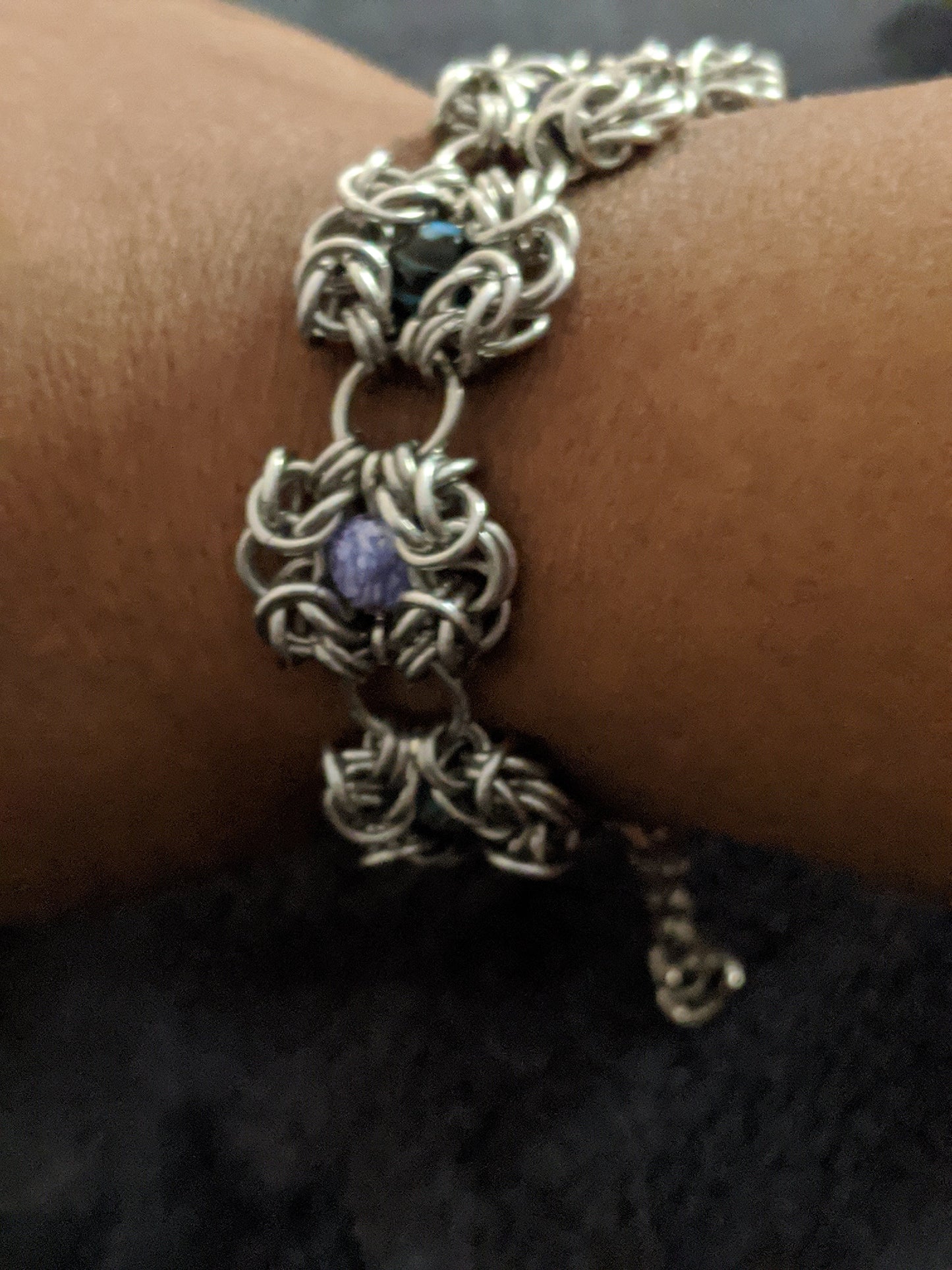 Romanov Chainmail Beaded Jewelry Set Chainmail Jewelry Sets Dragon & Wolf Designs