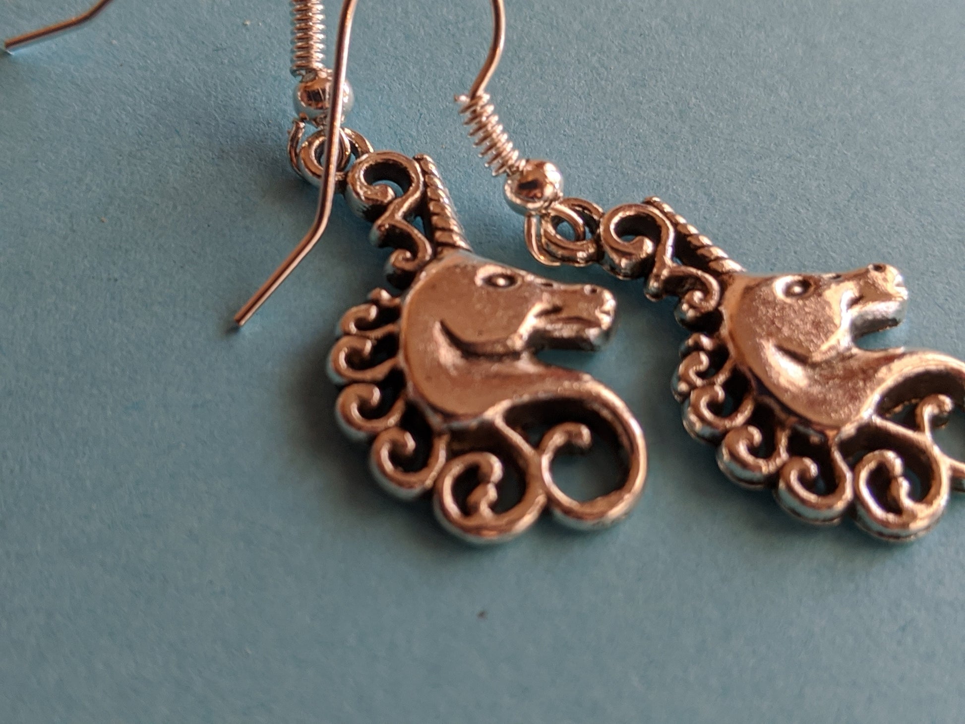 Fancy Unicorn Dangle Earrings Dangle Earrings Dragon & Wolf Designs