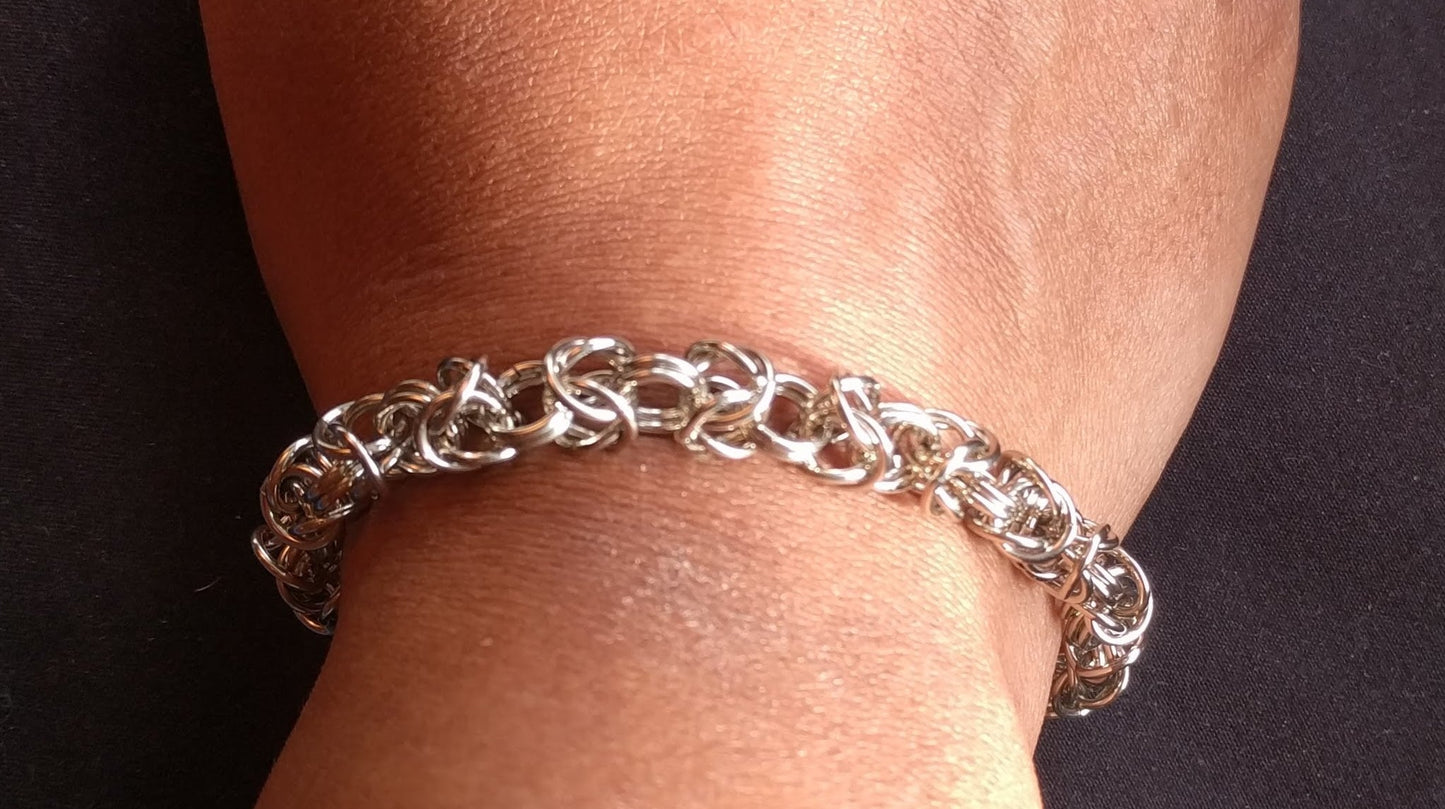Nickel Byzantine Chainmail Bracelets Chainmail Bracelets Dragon & Wolf Designs