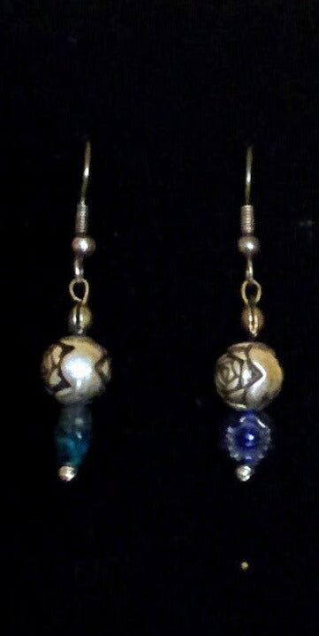 Rose Flower Earrings Beaded Earrings Dragon & Wolf Designs