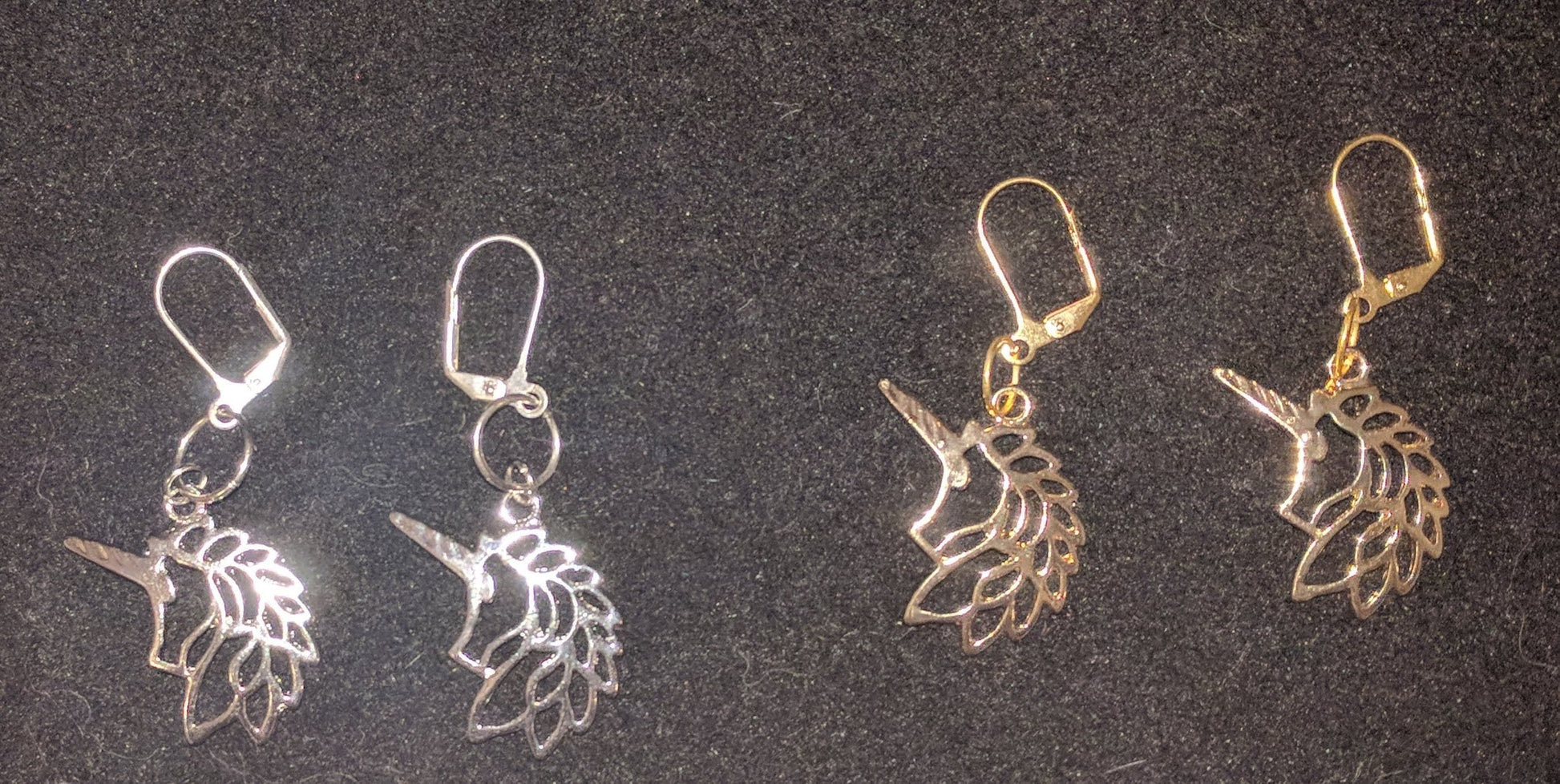 Unicorn earrings! Dangle Earrings Dragon & Wolf Designs