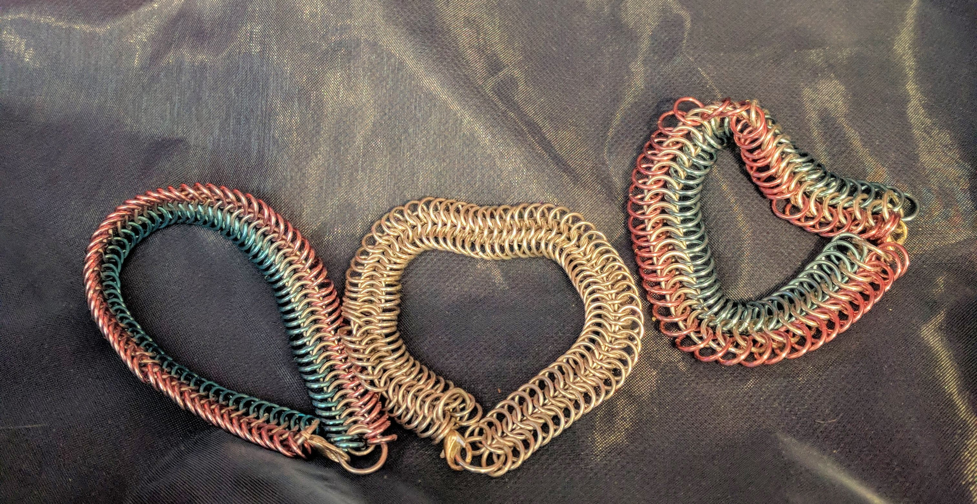 Gorgeous serpentine chainmail bracelets Chainmail Bracelets Dragon & Wolf Designs