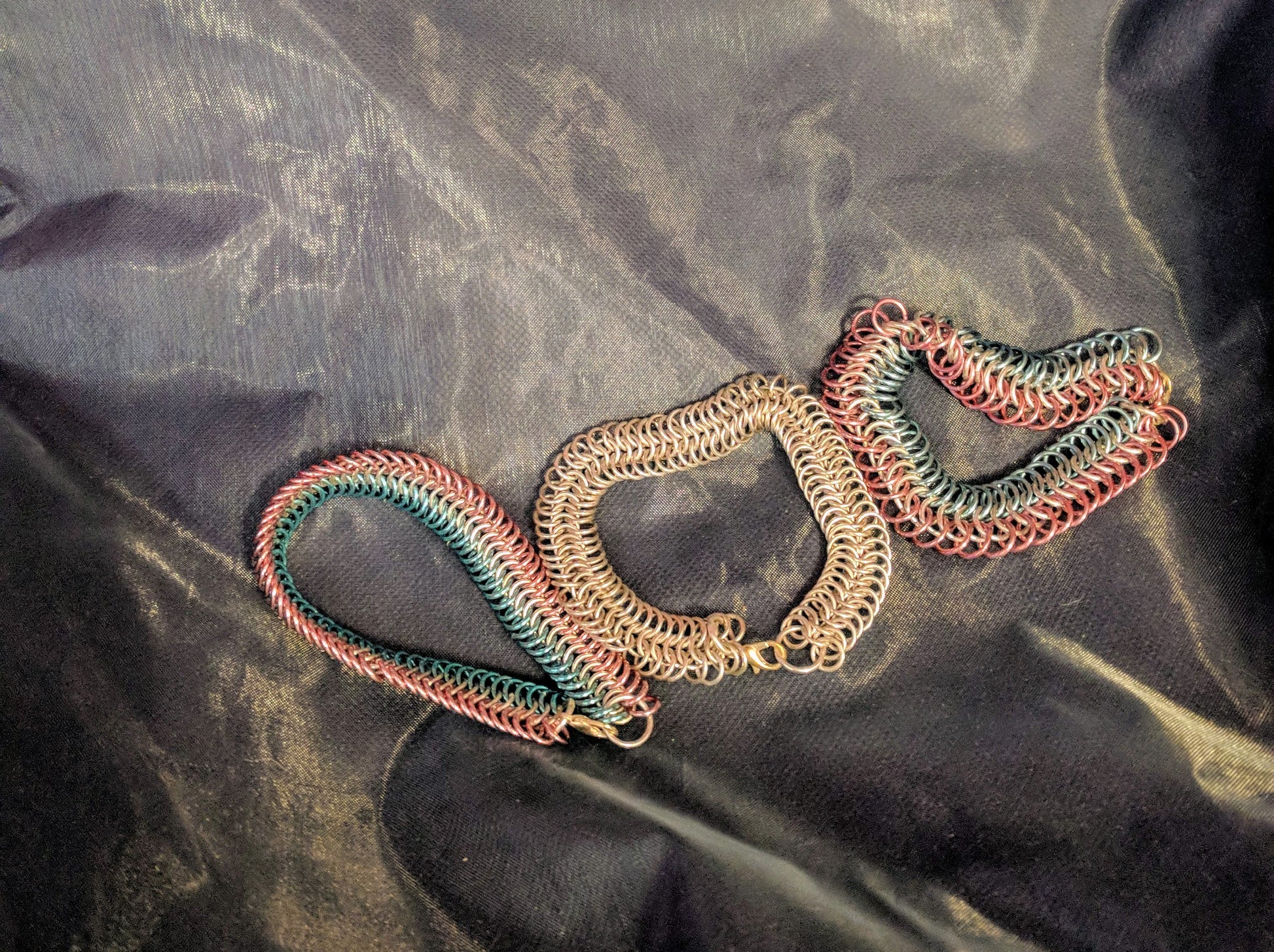 Gorgeous serpentine chainmail bracelets Chainmail Bracelets Dragon & Wolf Designs