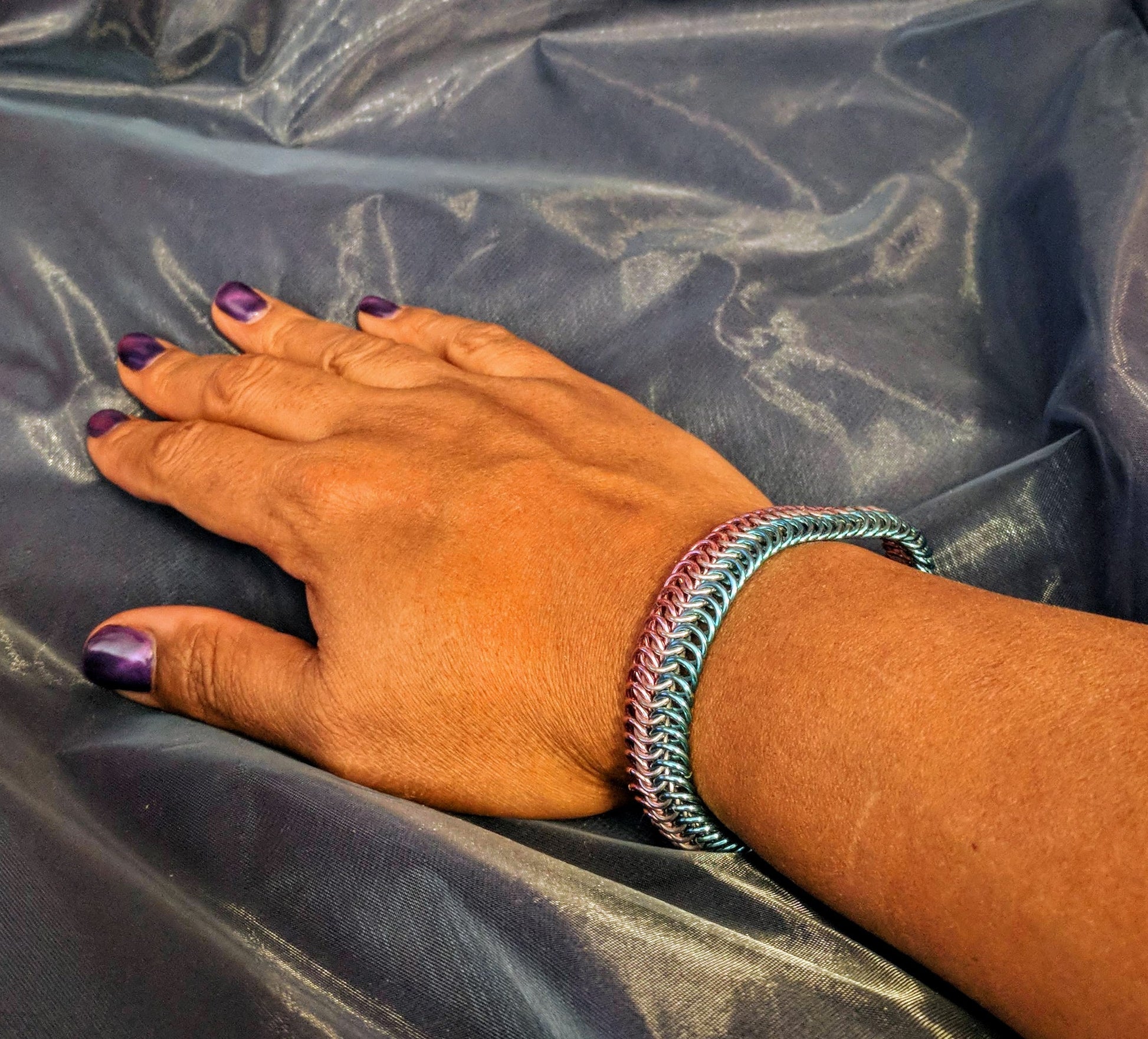 Gorgeous serpentine chainmail bracelets Chainmail Bracelets Dragon & Wolf Designs