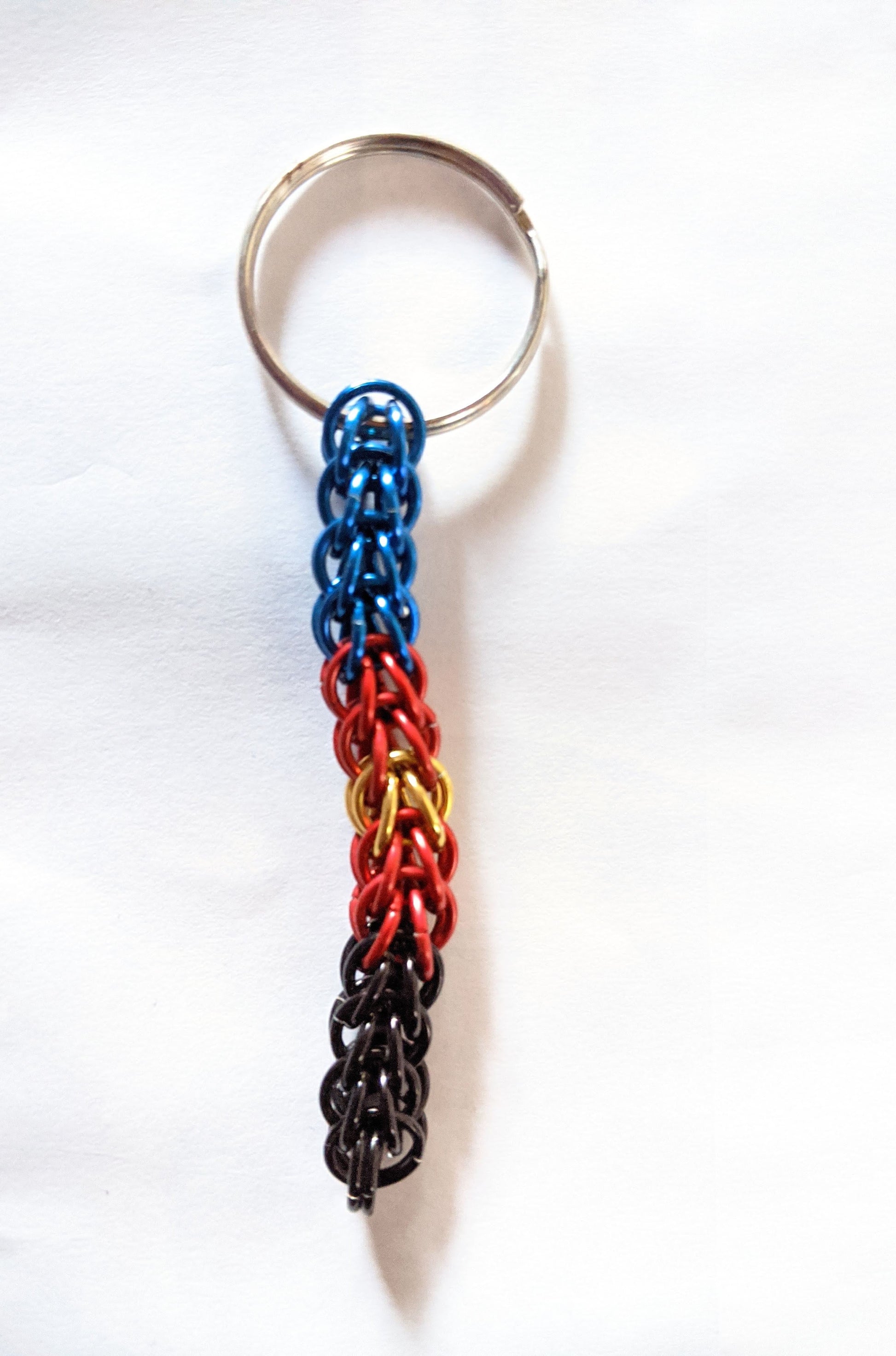 Handmade Pride chainmail keychains Chainmail Keychains Dragon & Wolf Designs