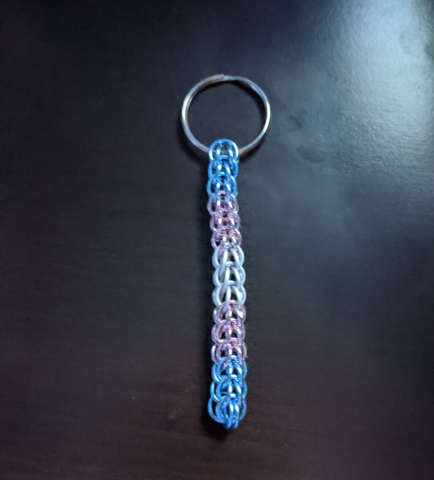 Handmade Pride chainmail keychains Chainmail Keychains Dragon & Wolf Designs Trans Pride