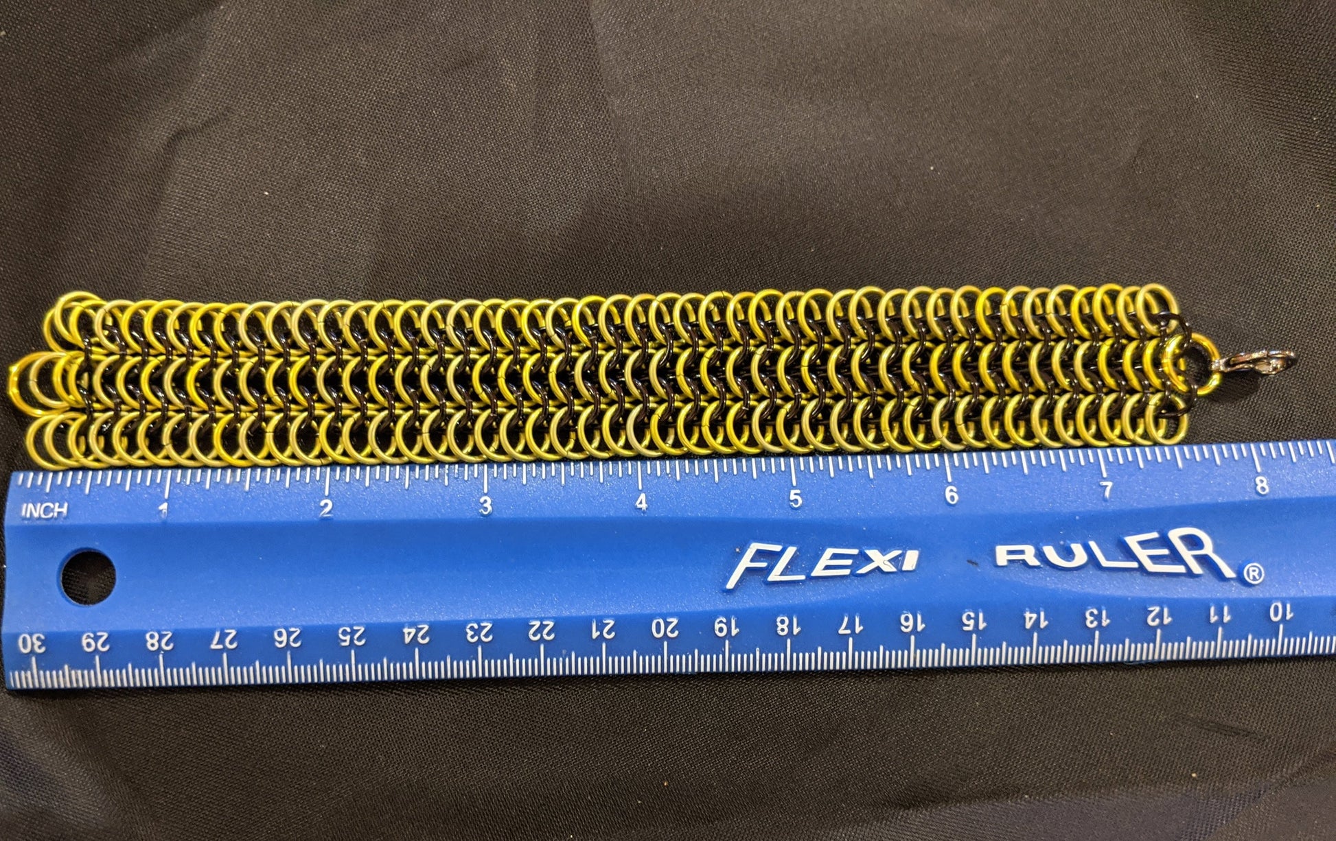 Serpentine Chainmail Bracelets Fantasy/SciFi Jewelry Dragon & Wolf Designs Yellow/Black