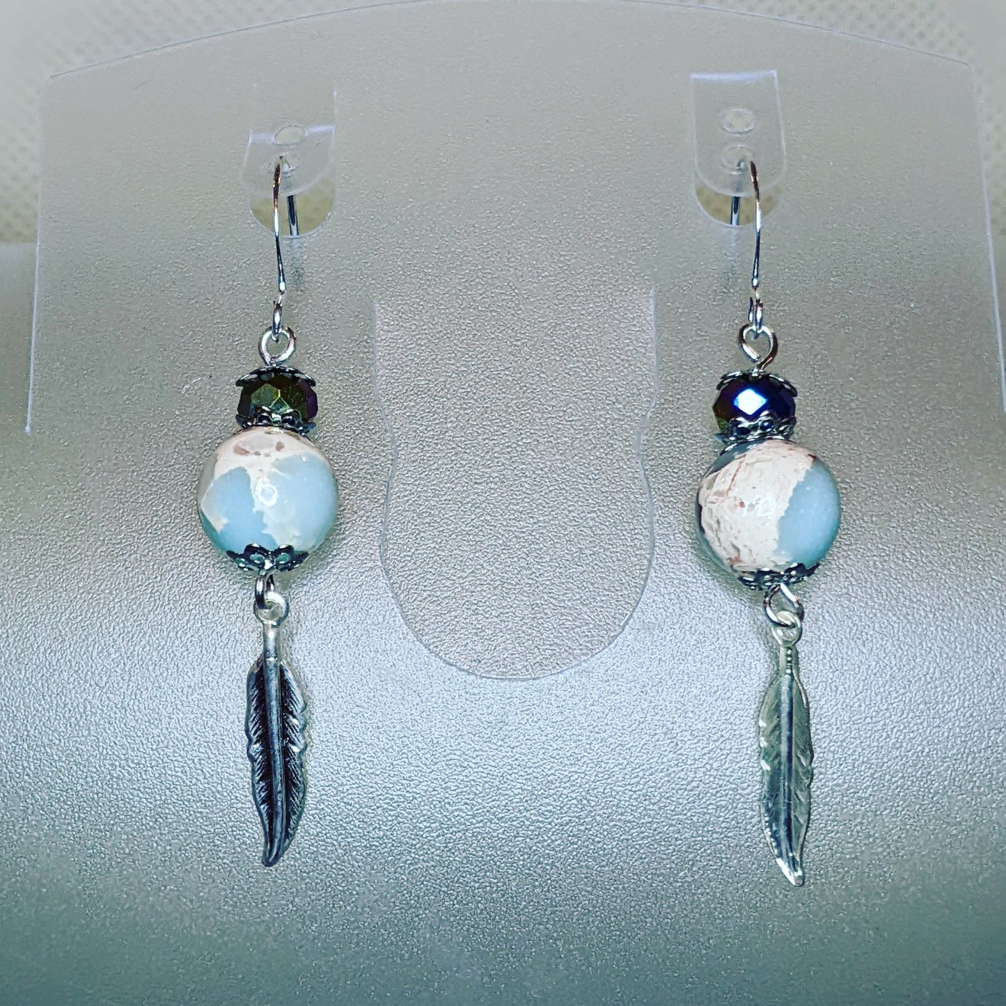 Feathered Beauty Beaded Earrings Dragon & Wolf Designs