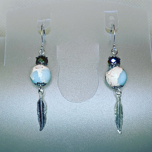 Feathered Beauty Beaded Earrings Dragon & Wolf Designs