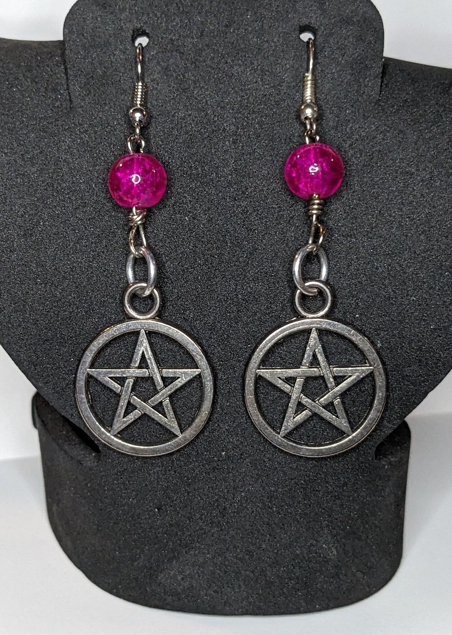 Pentagram Pagan Wiccan Spiritual Dangle Earrings