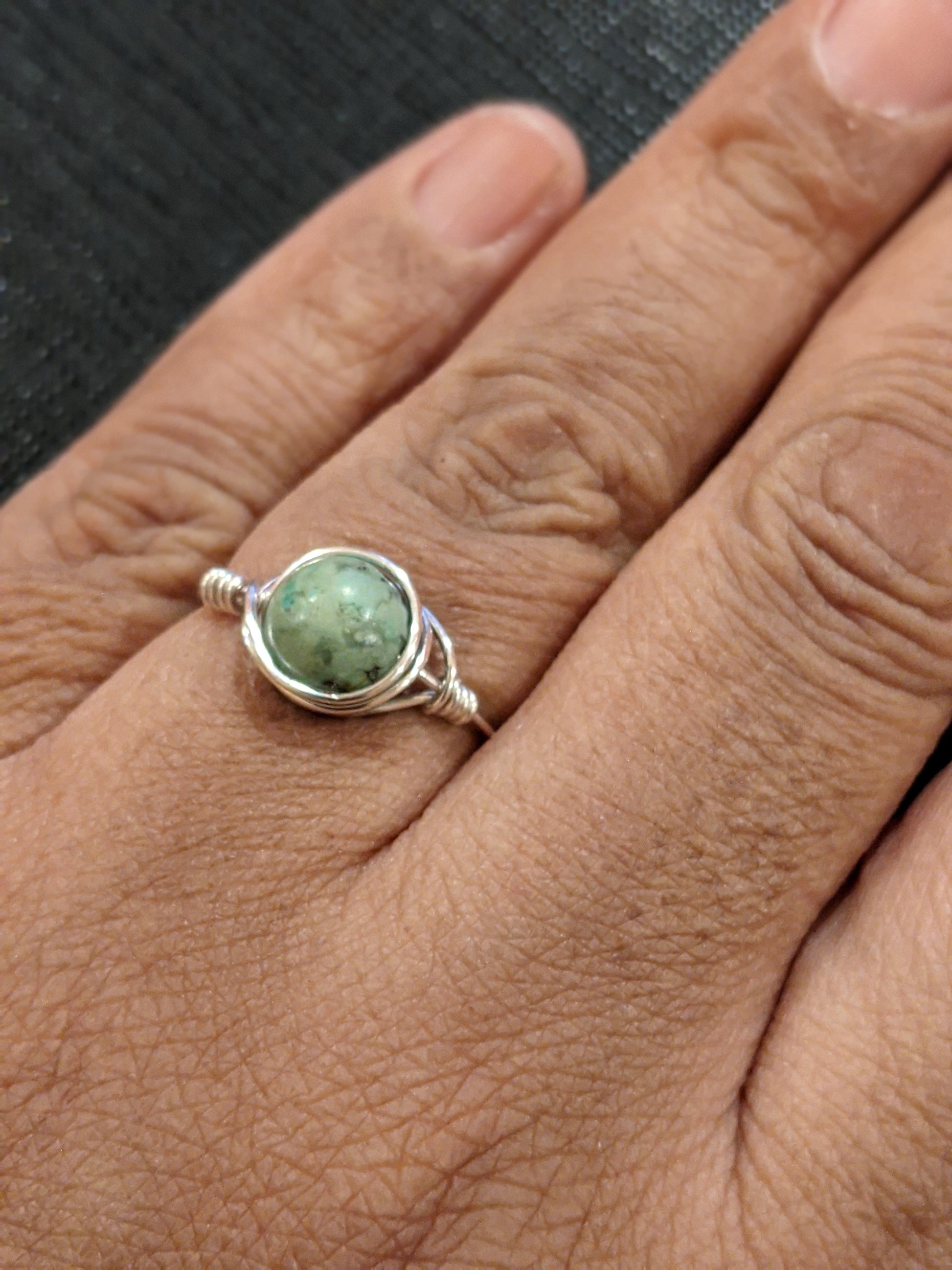 Wire Wrapped Gemstone Rings Rings Dragon & Wolf Designs