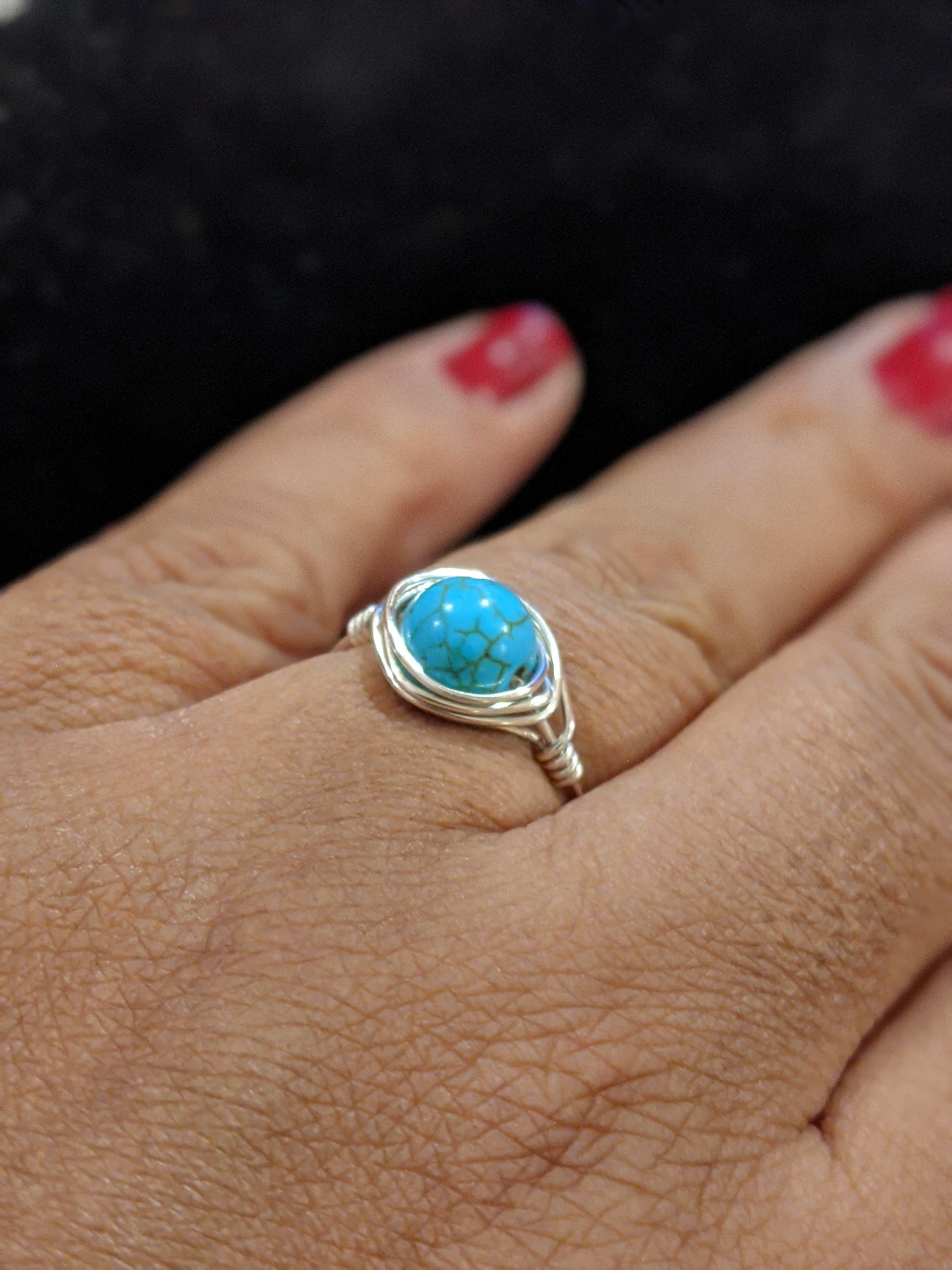 Wire Wrapped Gemstone Rings Rings Dragon & Wolf Designs