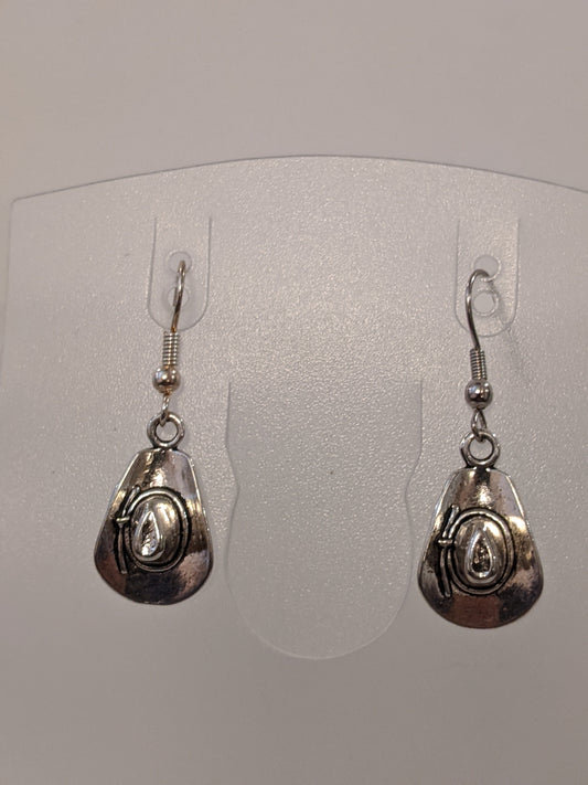 Wild West Cowboy Hat Earrings Dangle Earrings Dragon & Wolf Designs