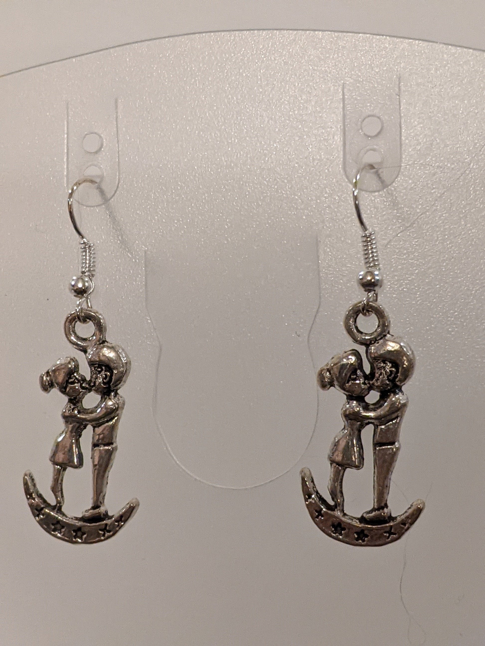 Romance on the moon Dangle Earrings Dangle Earrings Dragon & Wolf Designs