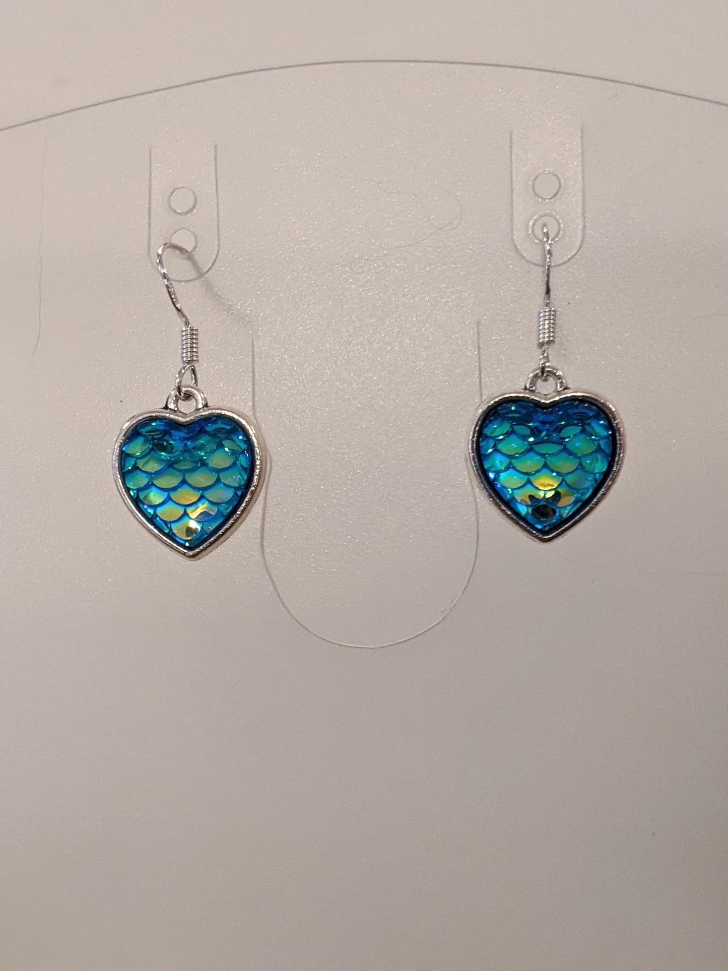 Iridescent Scale Charm Dangle Earrings Beaded Earrings Dragon & Wolf Designs