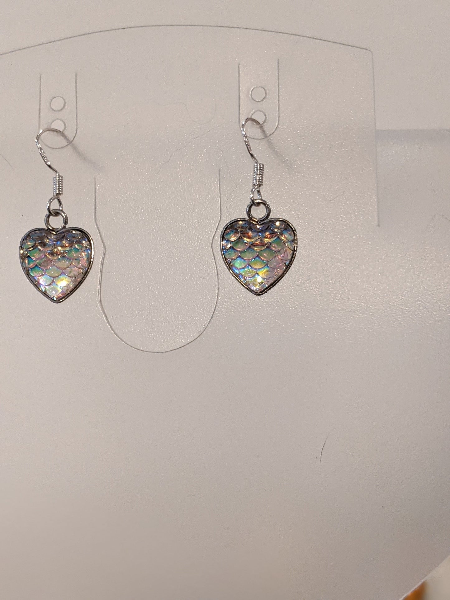 Iridescent Scale Charm Dangle Earrings Beaded Earrings Dragon & Wolf Designs