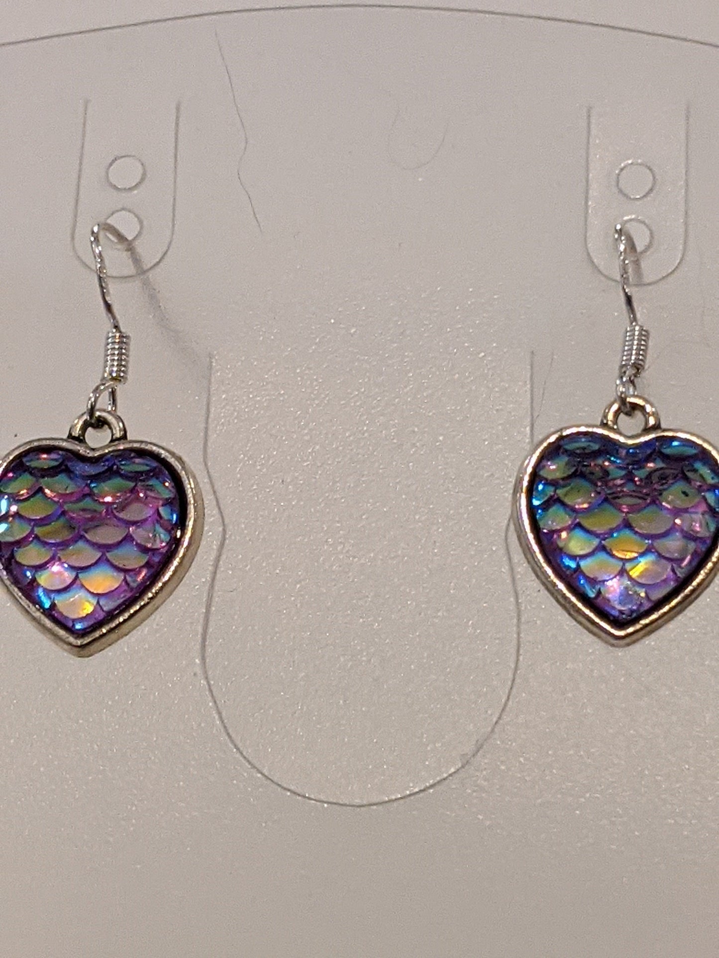 Iridescent Scale Charm Dangle Earrings Beaded Earrings Dragon & Wolf Designs