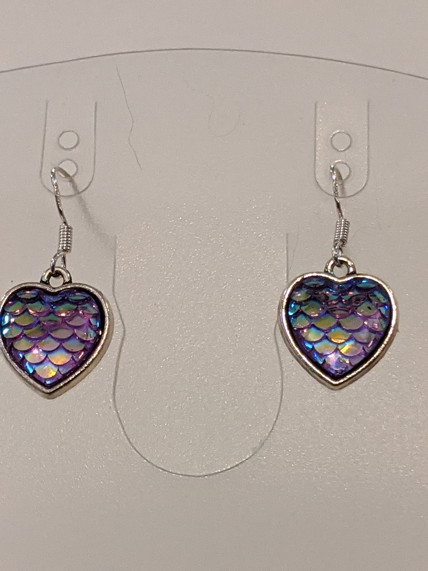 Iridescent Scale Charm Dangle Earrings Beaded Earrings Dragon & Wolf Designs