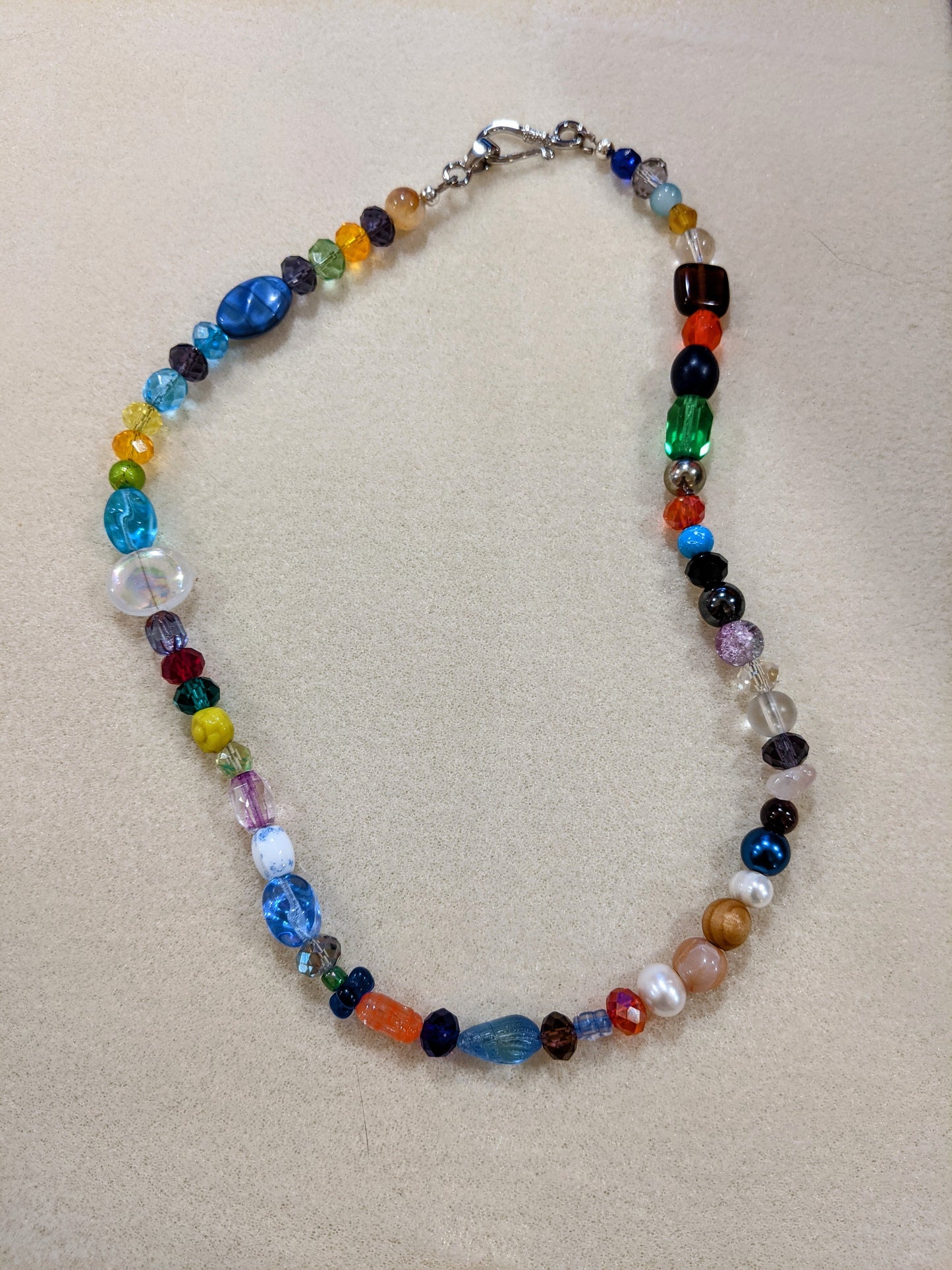 Colorful mixed beaded necklace Beaded Necklaces Dragon & Wolf Designs Short
