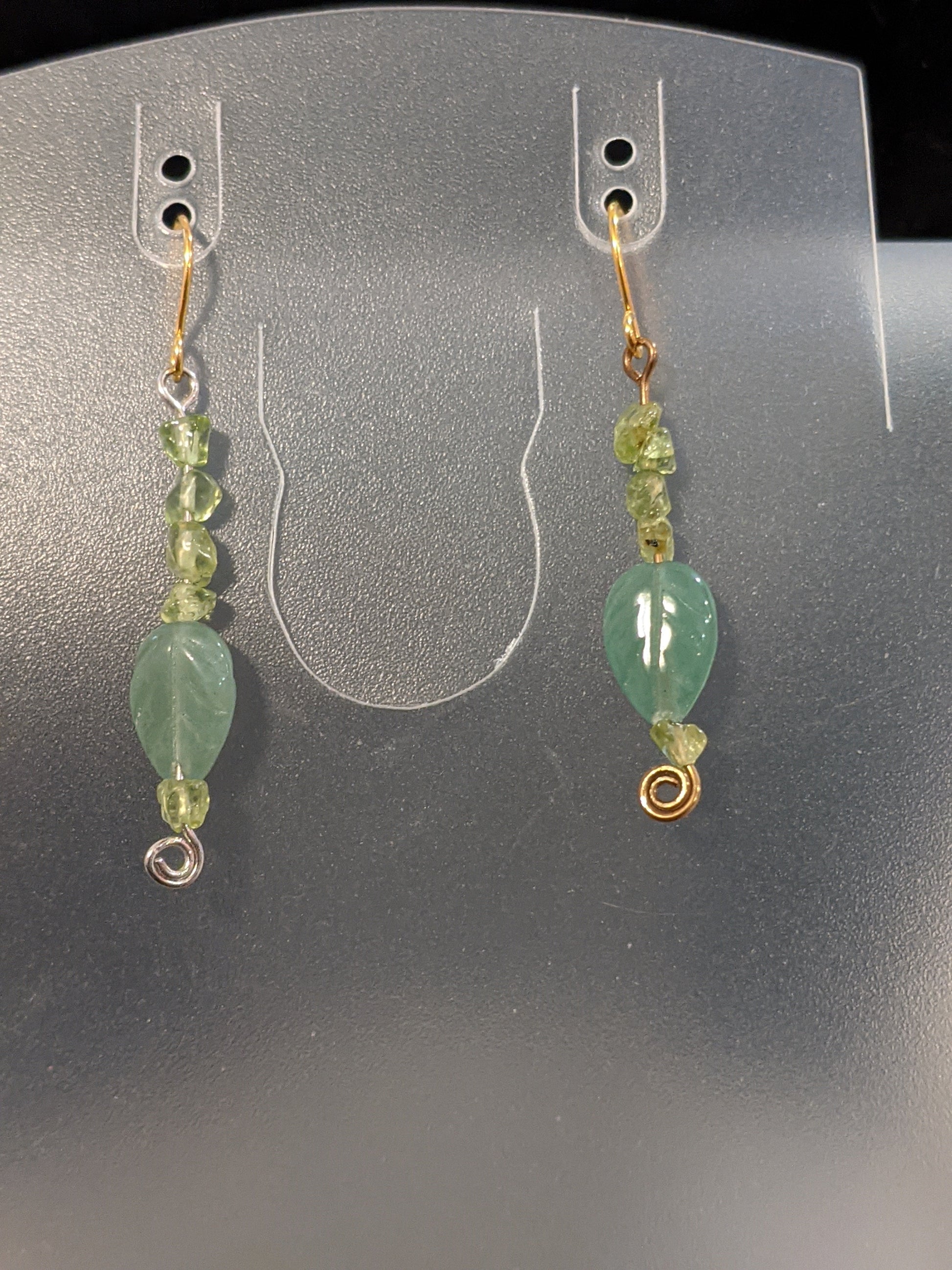 Peridot Dangle Earrings Beaded Earrings Dragon & Wolf Designs