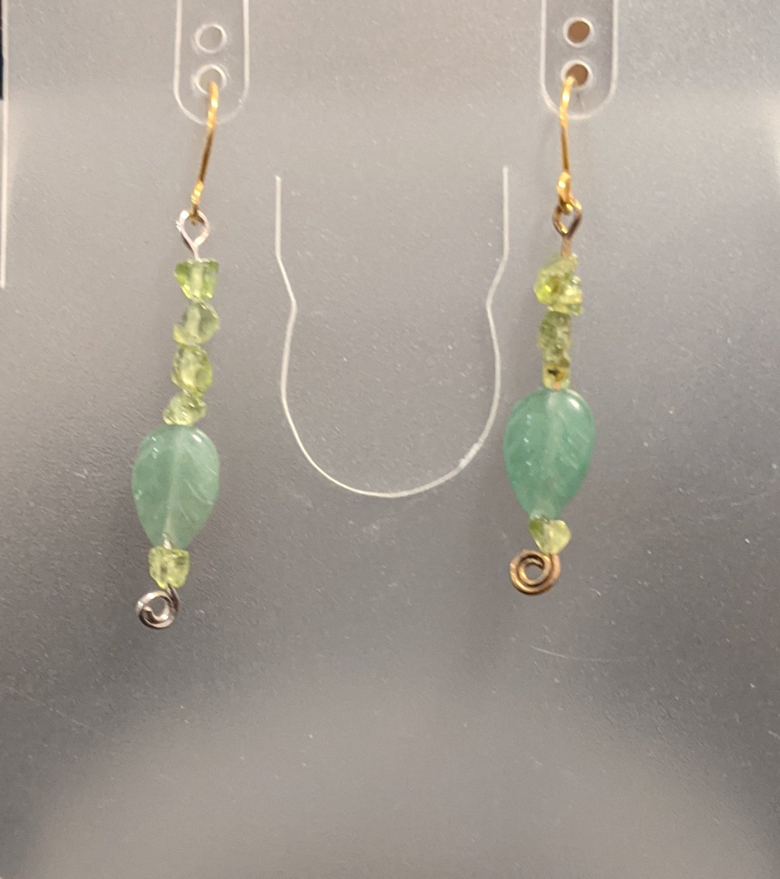 Peridot Dangle Earrings Beaded Earrings Dragon & Wolf Designs