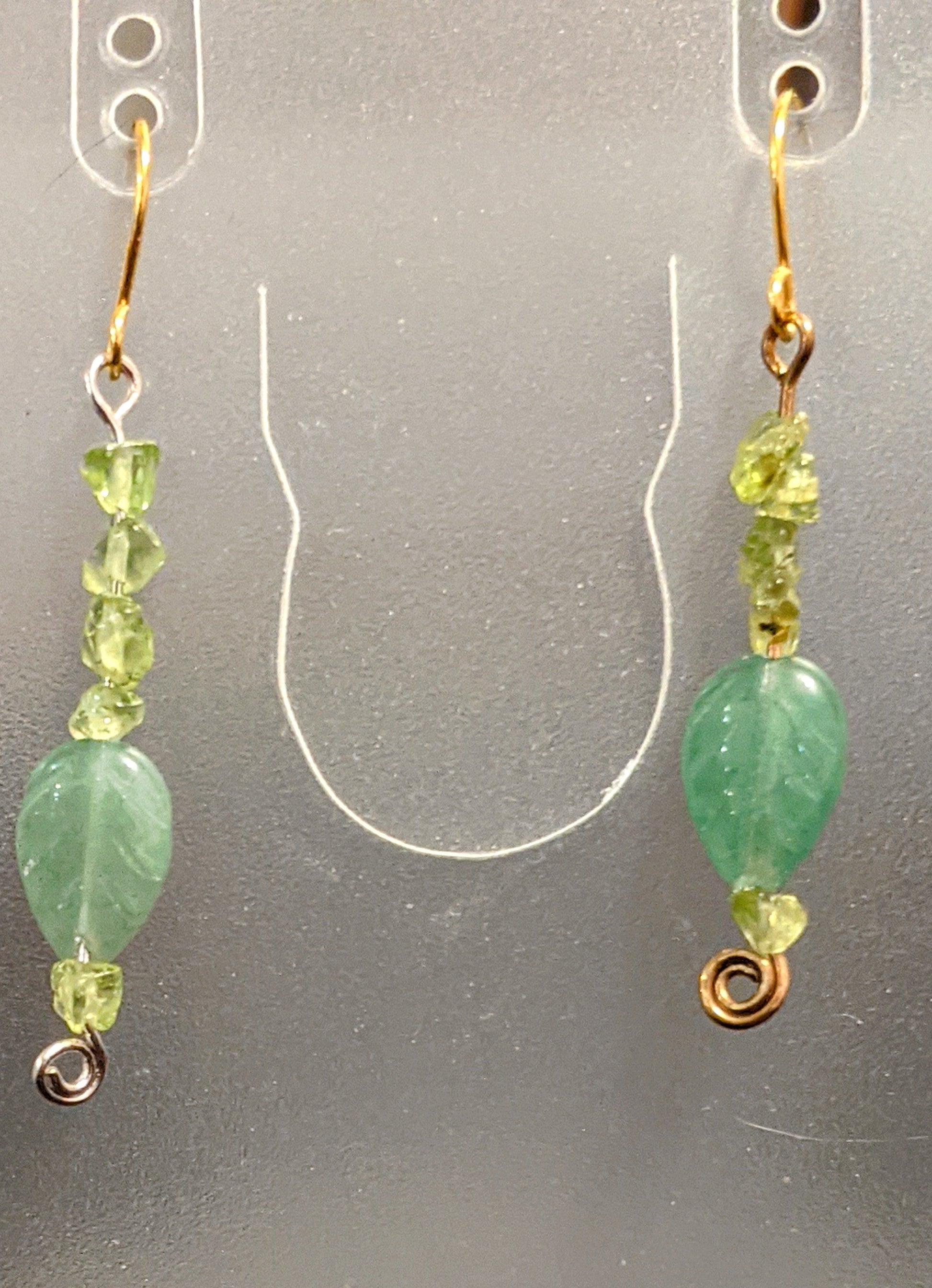 Peridot Dangle Earrings Beaded Earrings Dragon & Wolf Designs