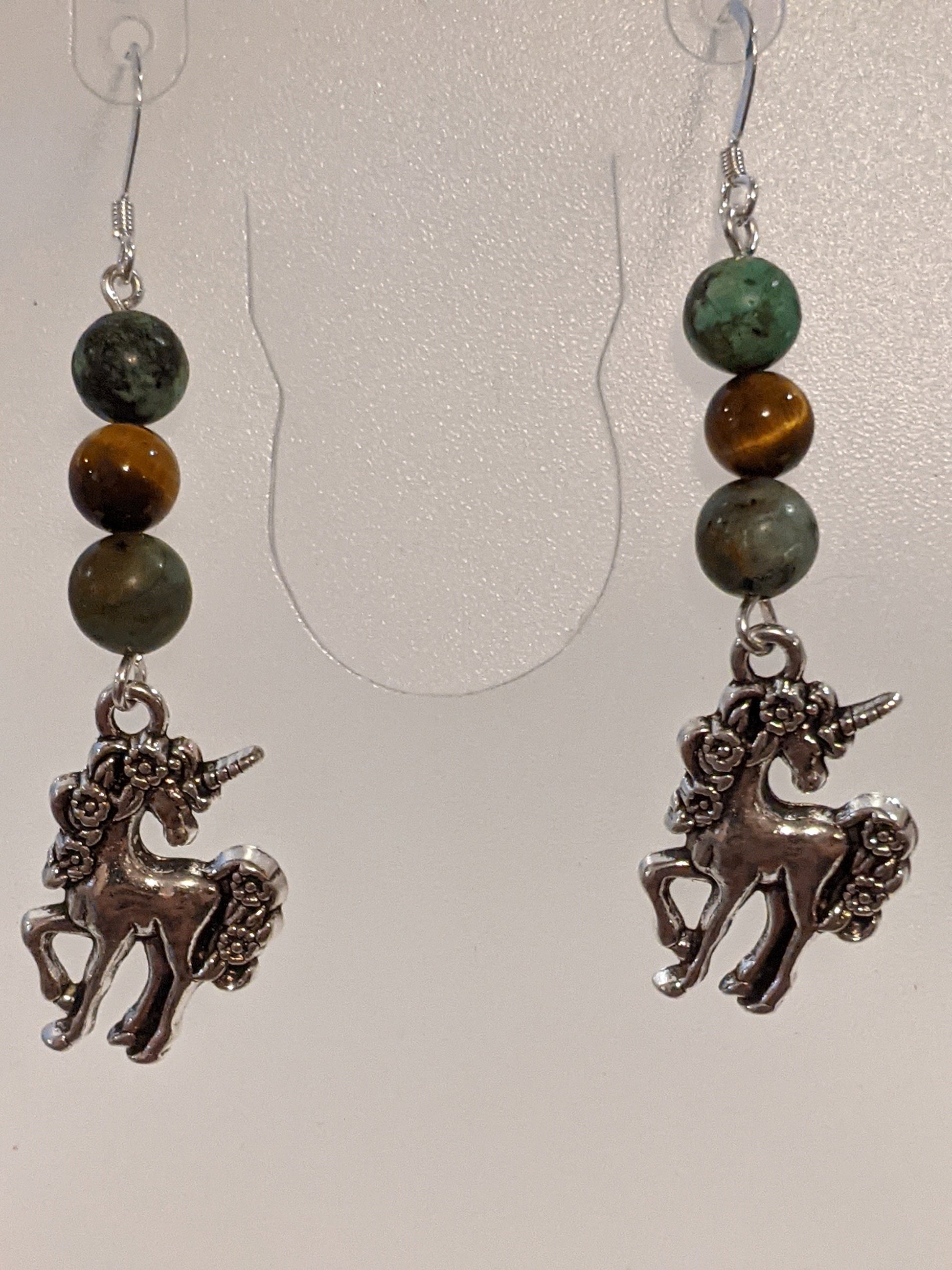 Beaded Unicorn Earrings Beaded Earrings Dragon & Wolf Designs