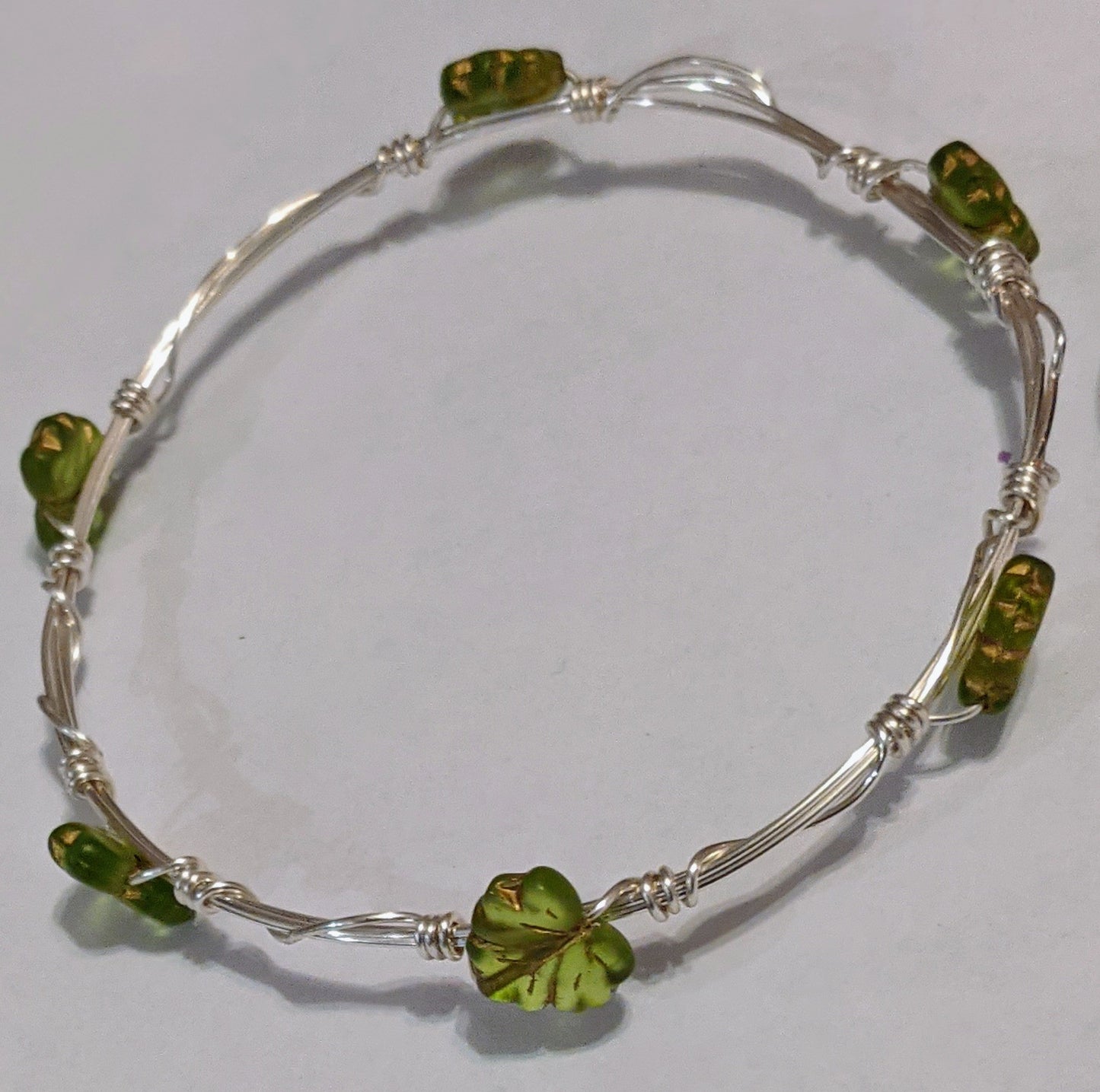Beaded Wire Wrapped Bangles Beaded Bracelets Dragon & Wolf Designs 9 inches