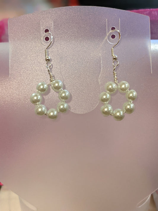 Pearl Hoop Earrings Beaded Earrings Dragon & Wolf Designs