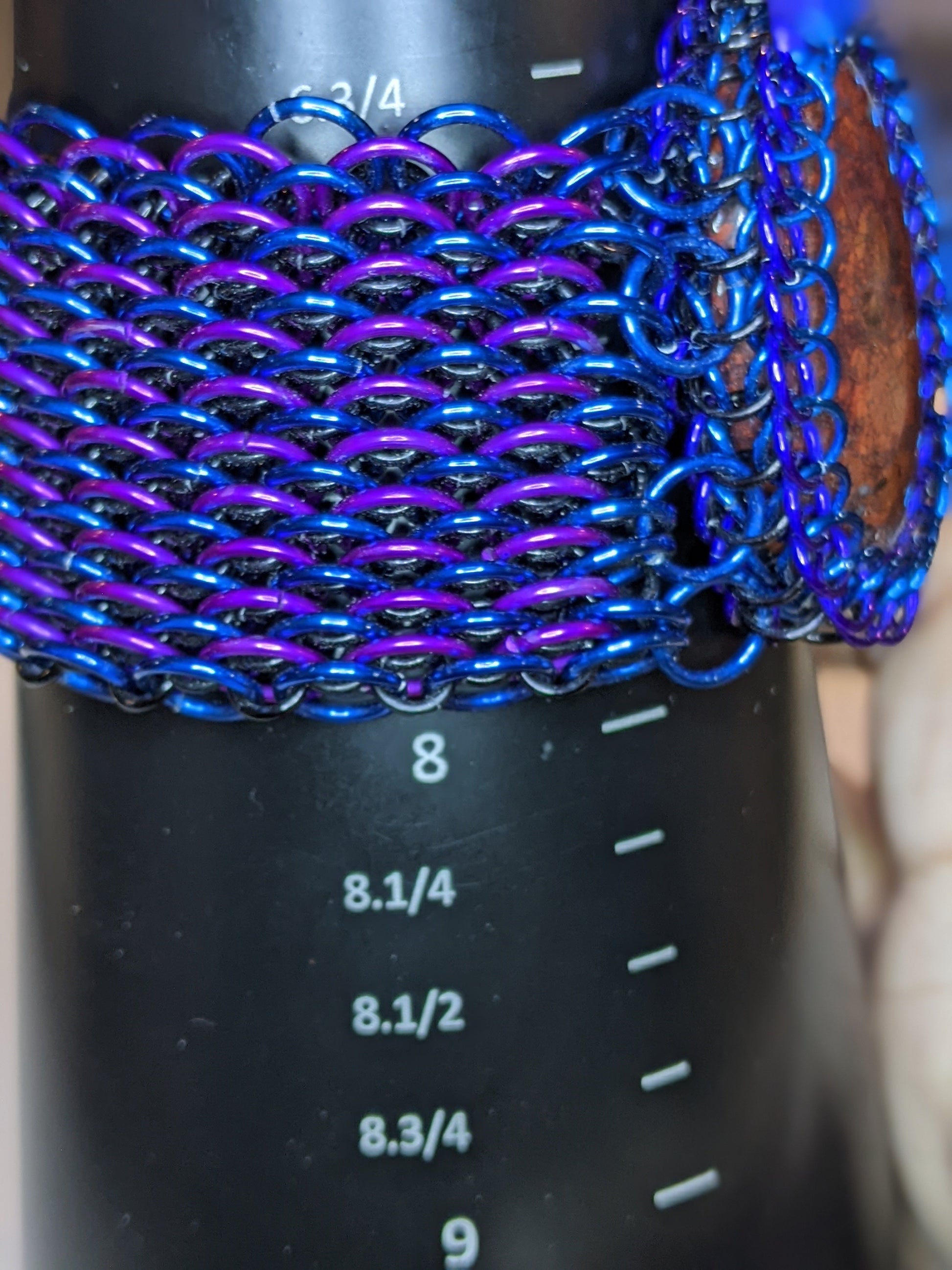 Dragonscale Chainmail Bracelet with Jasper Cabochon Bracelets Dragon & Wolf Designs