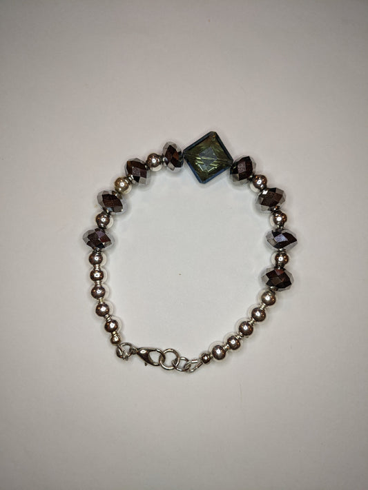 Sparkling Silver Beaded Bracelets Dragon & Wolf Designs