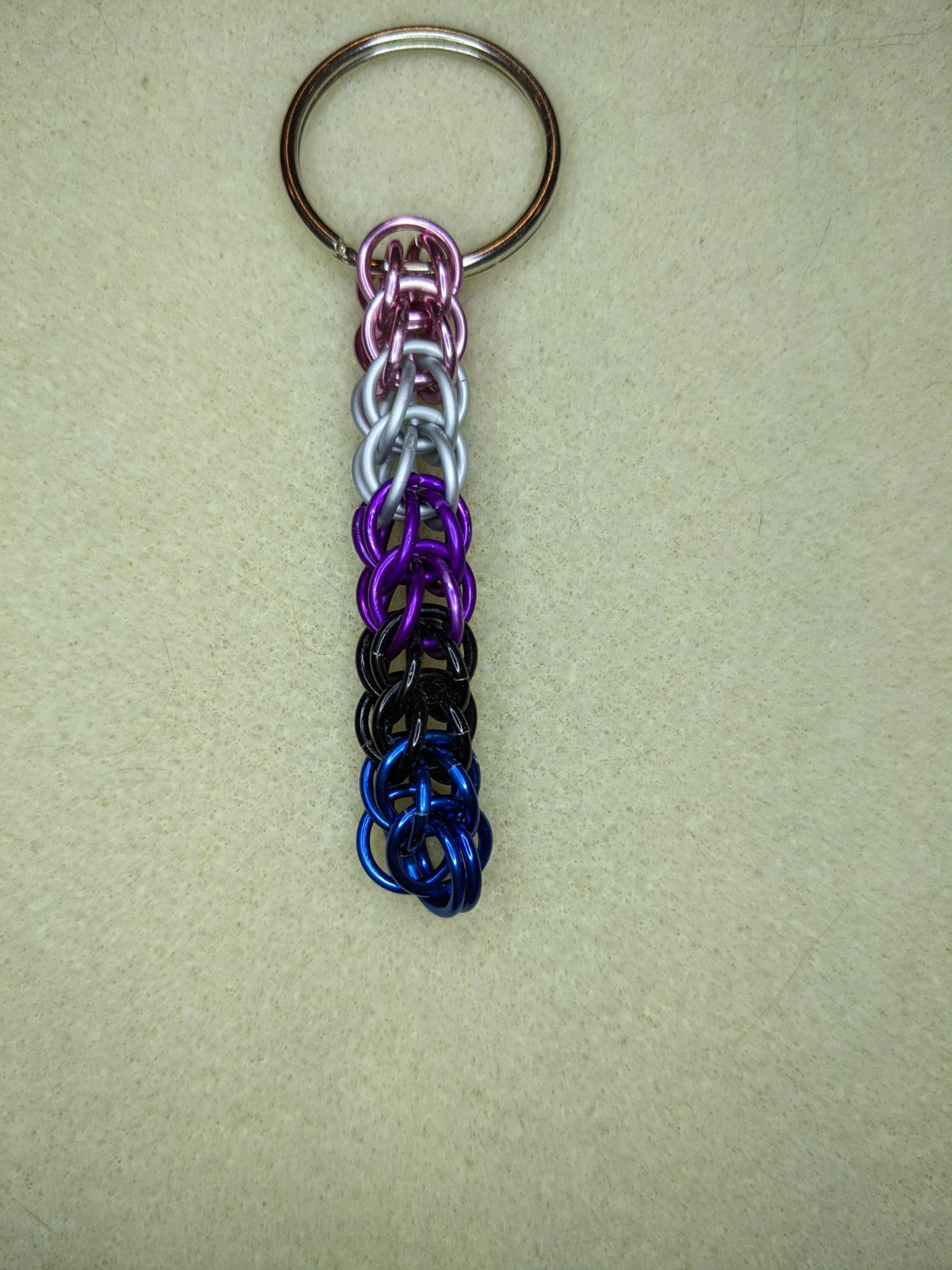 Handmade Pride chainmail keychains Chainmail Keychains Dragon & Wolf Designs Genderfluid