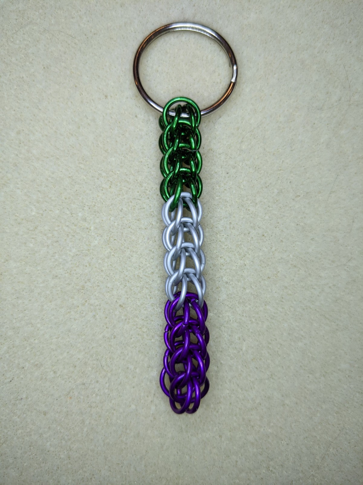 Handmade Pride chainmail keychains Chainmail Keychains Dragon & Wolf Designs Genderqueer