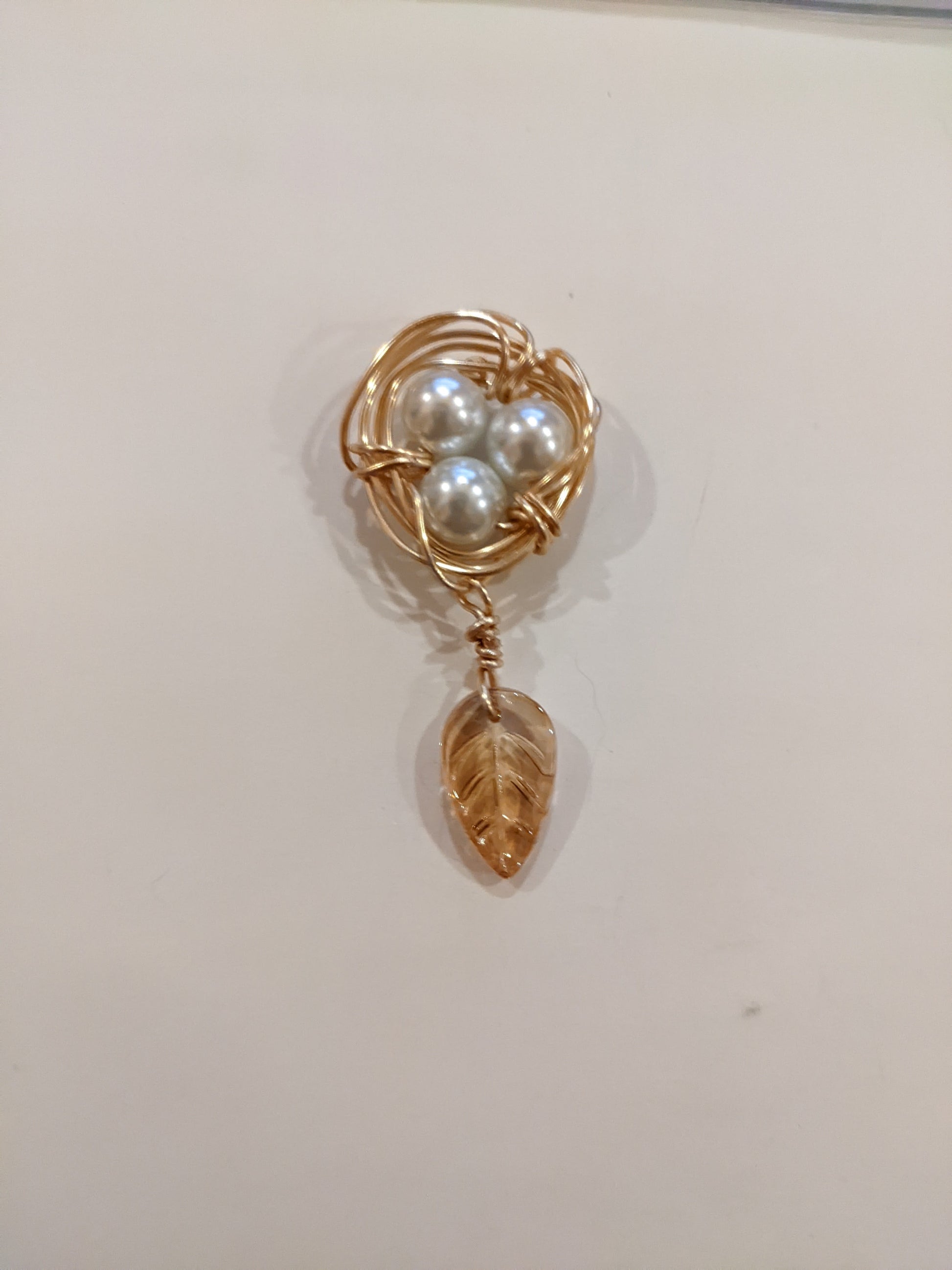 Wire Wrapped Bird's Nest Pendant Beaded Pendants Dragon & Wolf Designs