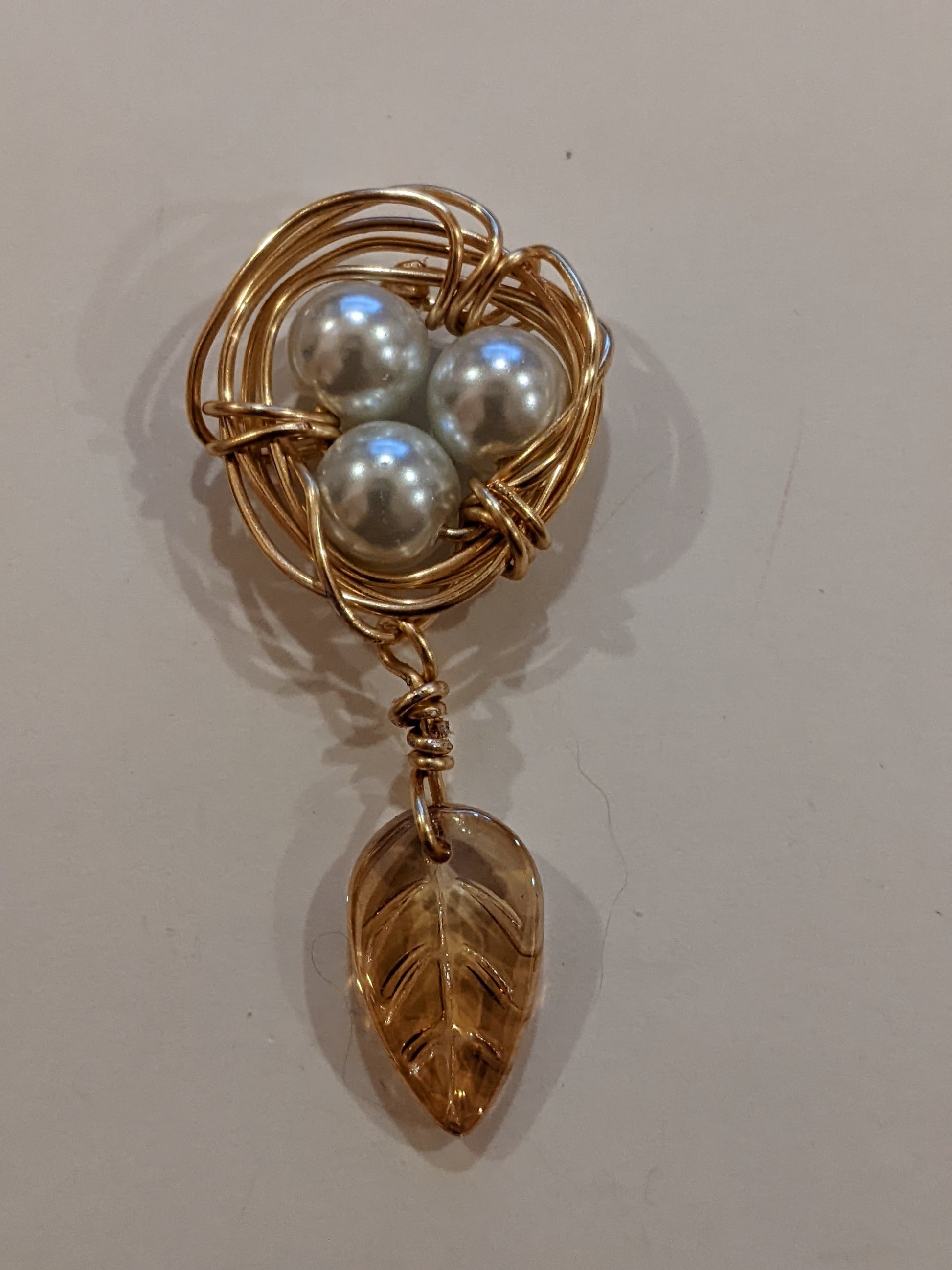 Wire Wrapped Bird's Nest Pendant Beaded Pendants Dragon & Wolf Designs