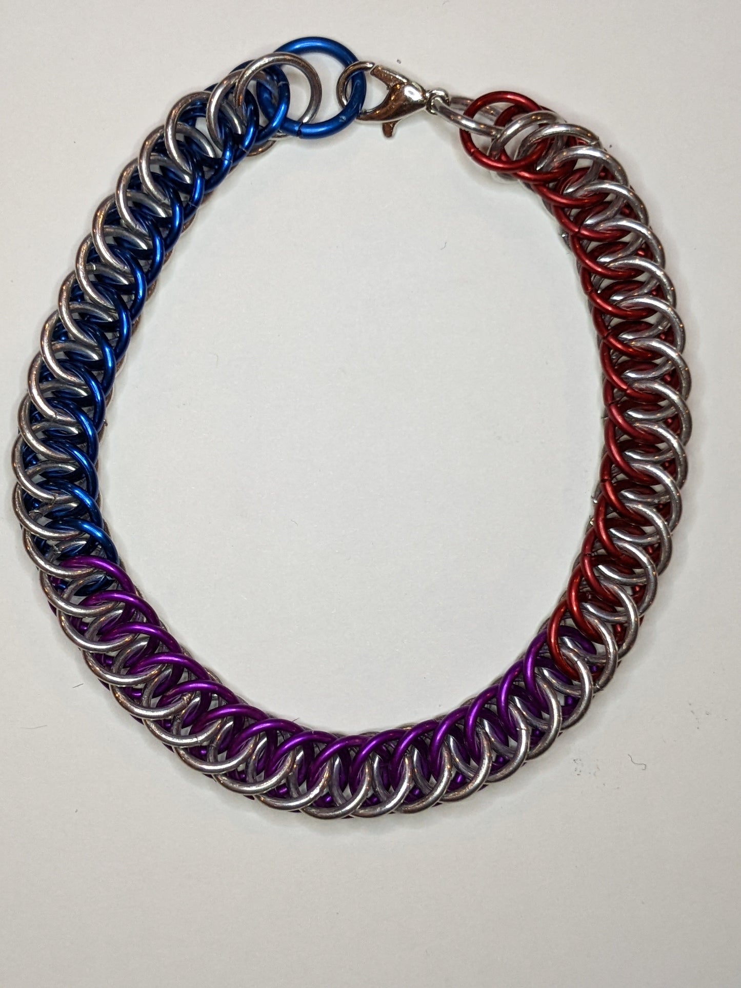 Pride  Chainmail Bracelets Chainmail Bracelets Dragon & Wolf Designs Bisexual