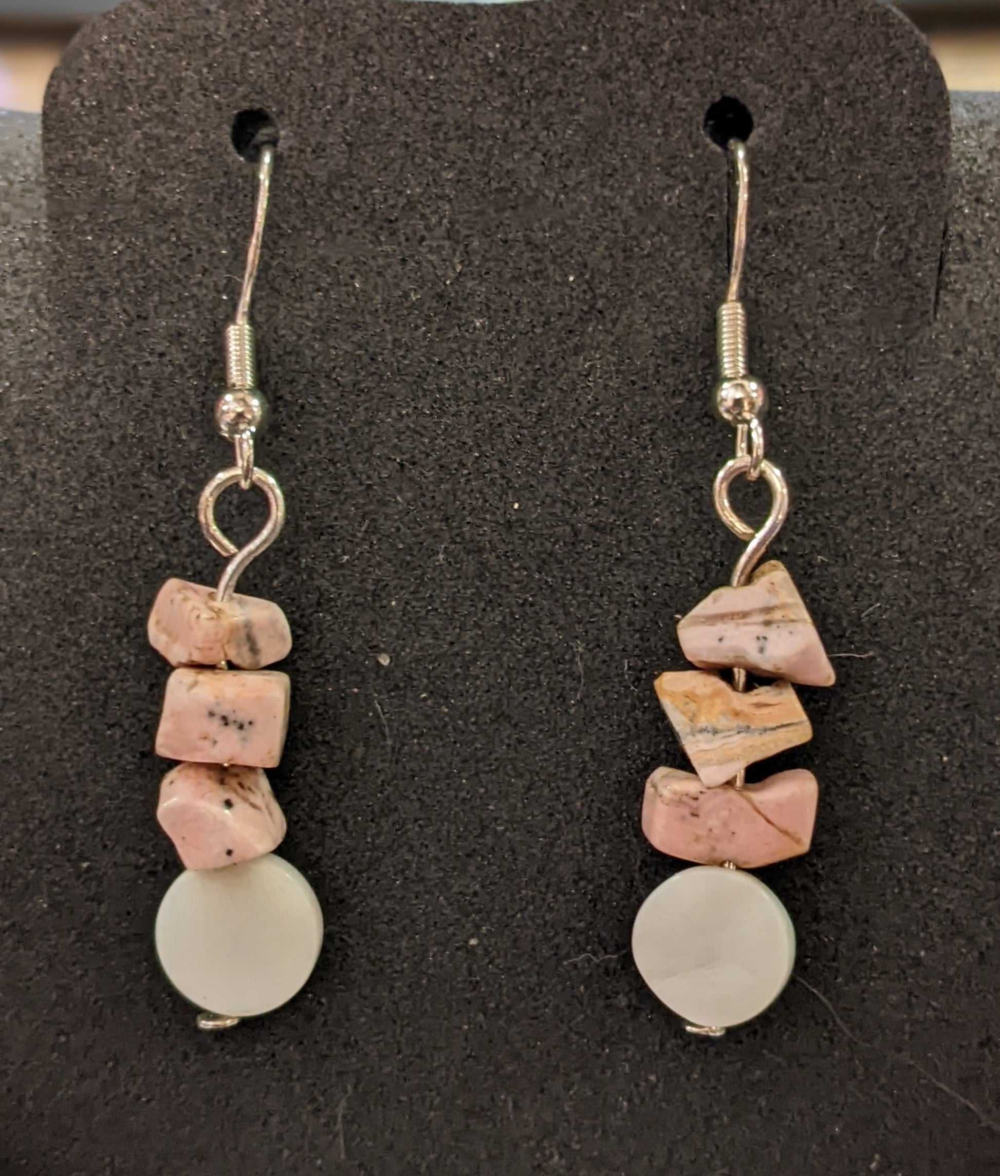 Gemstone Chip Dangle Earrings Beaded Earrings Dragon & Wolf Designs