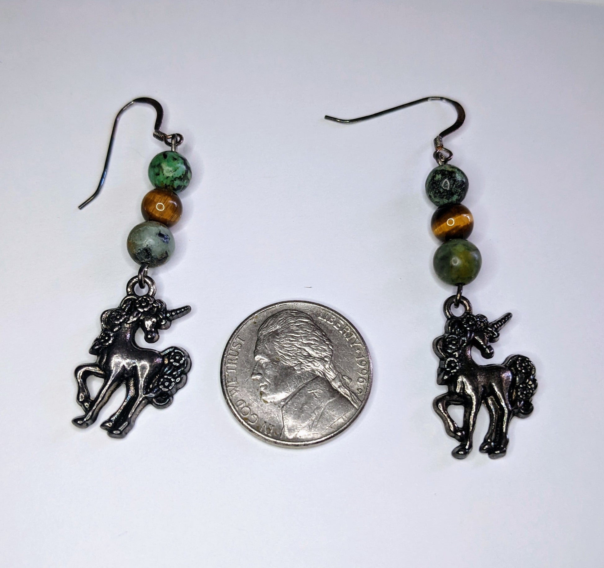Beaded Unicorn Earrings Beaded Earrings Dragon & Wolf Designs