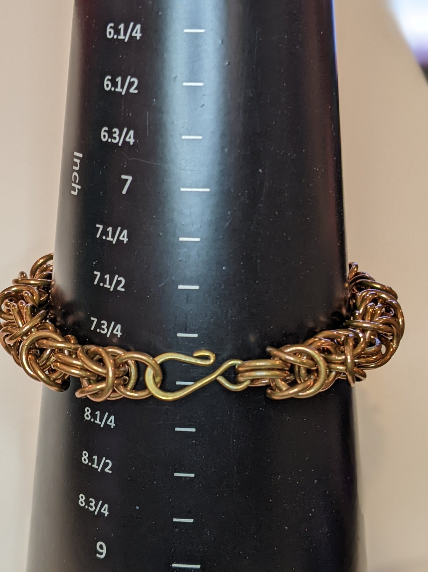 Brass Byzantine Weave Chainmail Bracelets Chainmail Bracelets Dragon & Wolf Designs 8