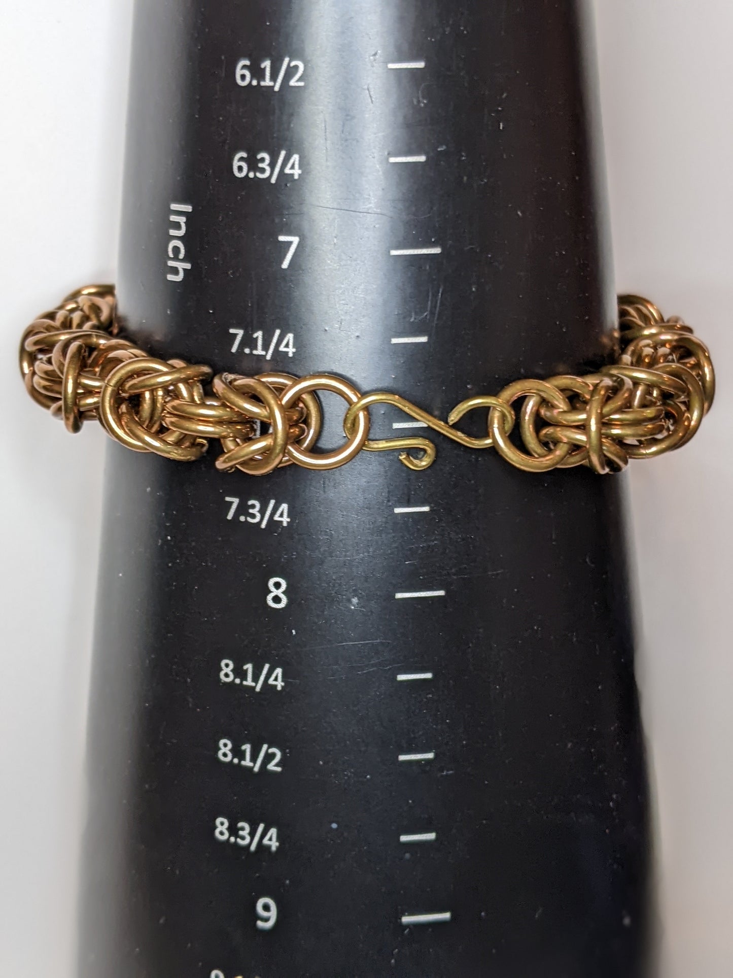 Brass Byzantine Weave Chainmail Bracelets Chainmail Bracelets Dragon & Wolf Designs 7.5