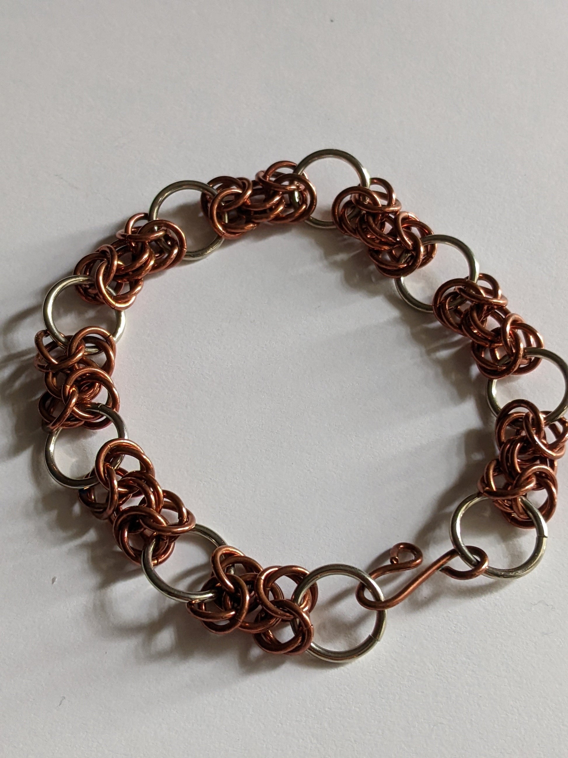 Copper & Nickel Chainmail Bracelet Chainmail Bracelets Dragon & Wolf Designs