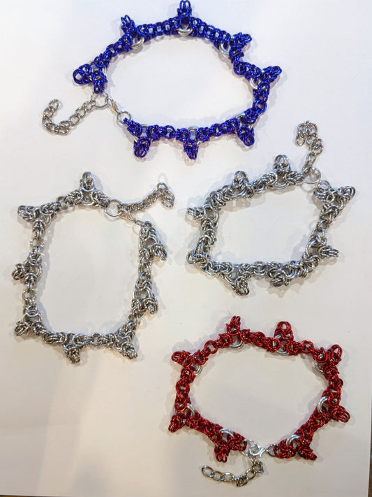 Silver Tripoli Weave Anklets  Dragon & Wolf Designs