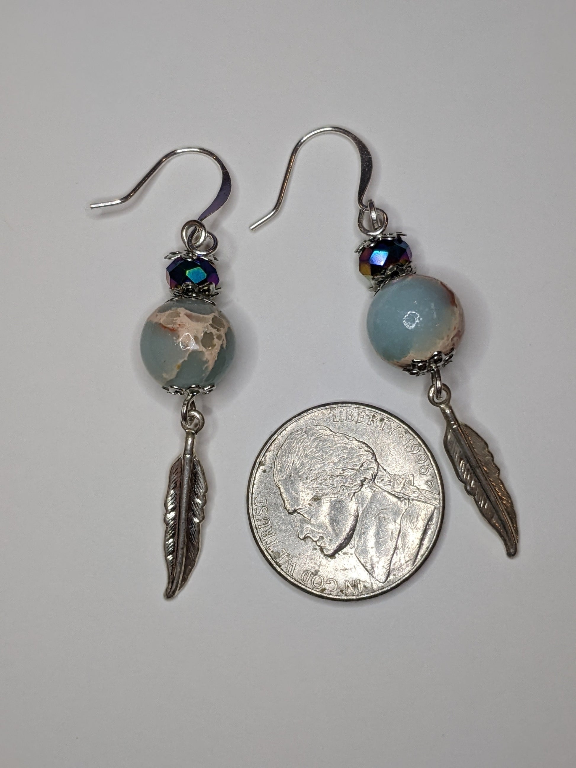Feathered Beauty Beaded Earrings Dragon & Wolf Designs