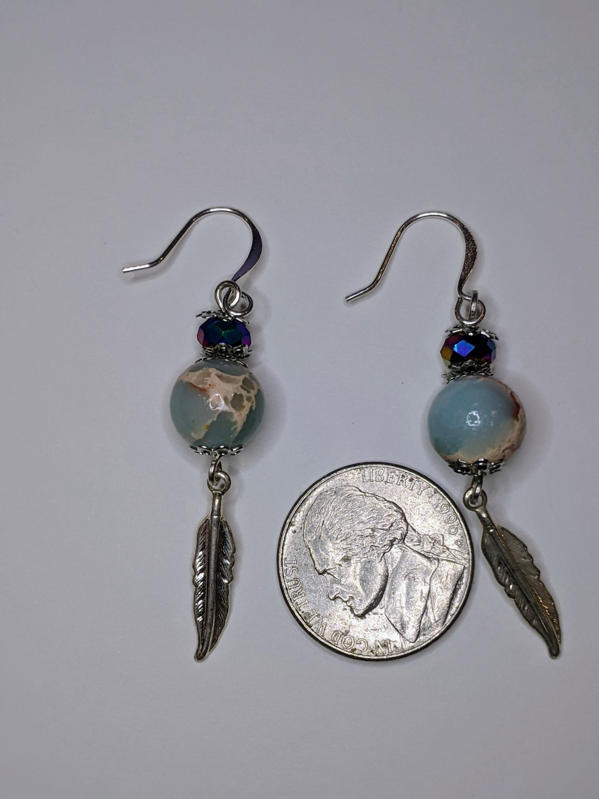 Feathered Beauty Beaded Earrings Dragon & Wolf Designs