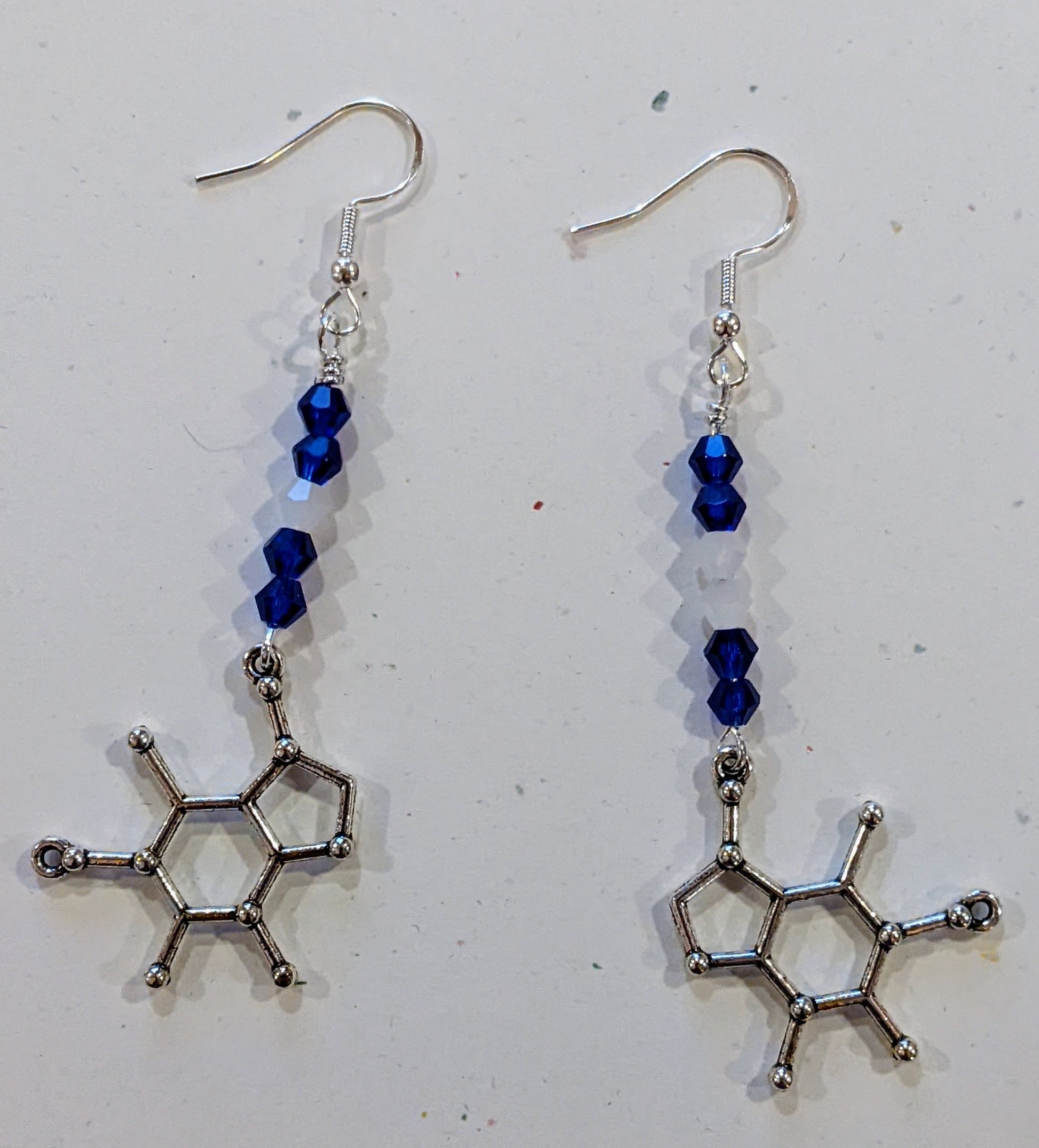 Theobromine Molecule Beaded Earrings Dragon & Wolf Designs