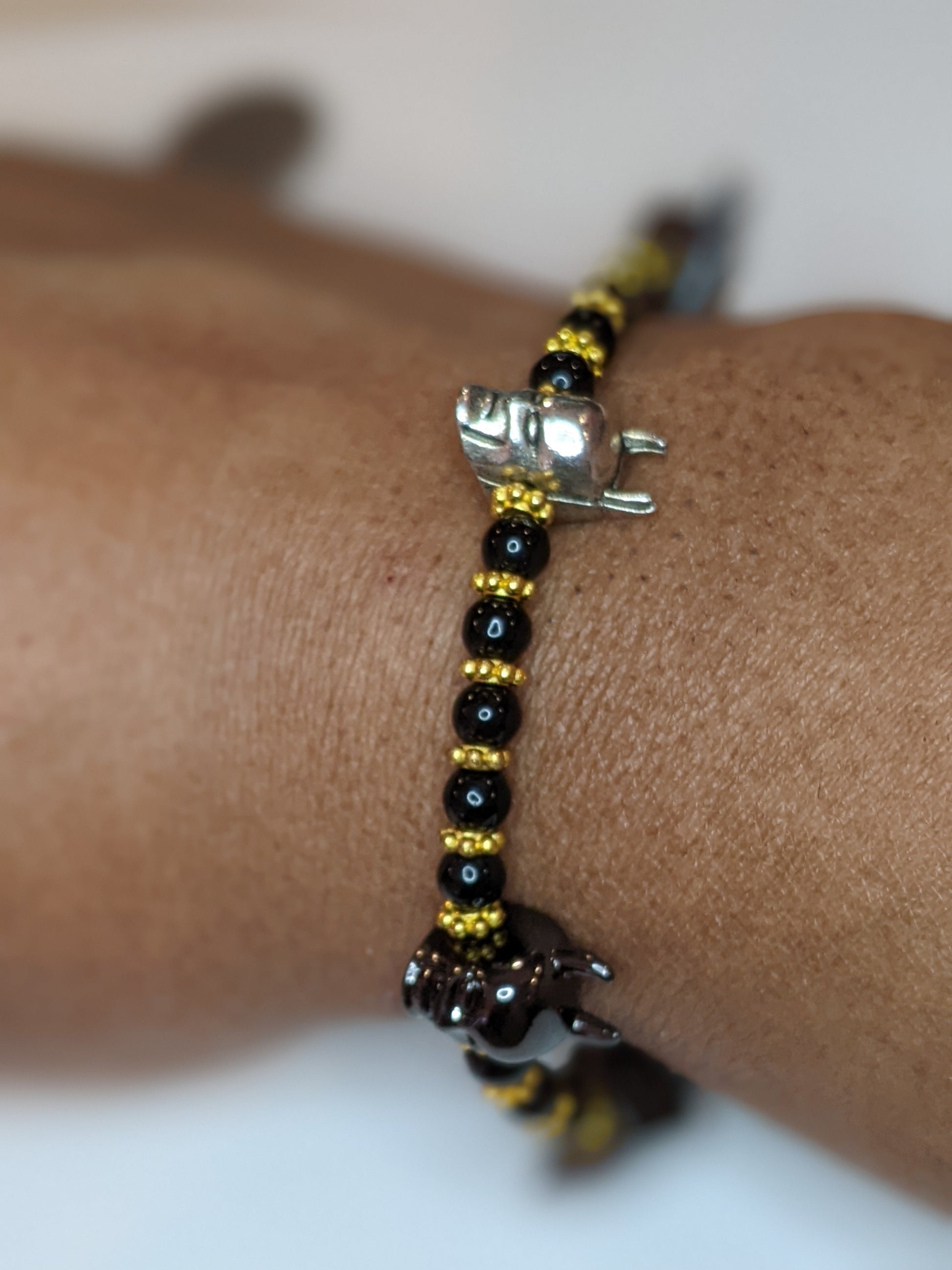 Silver Tone Bat Focal Bracelet Fantasy/SciFi Jewelry Dragon & Wolf Designs