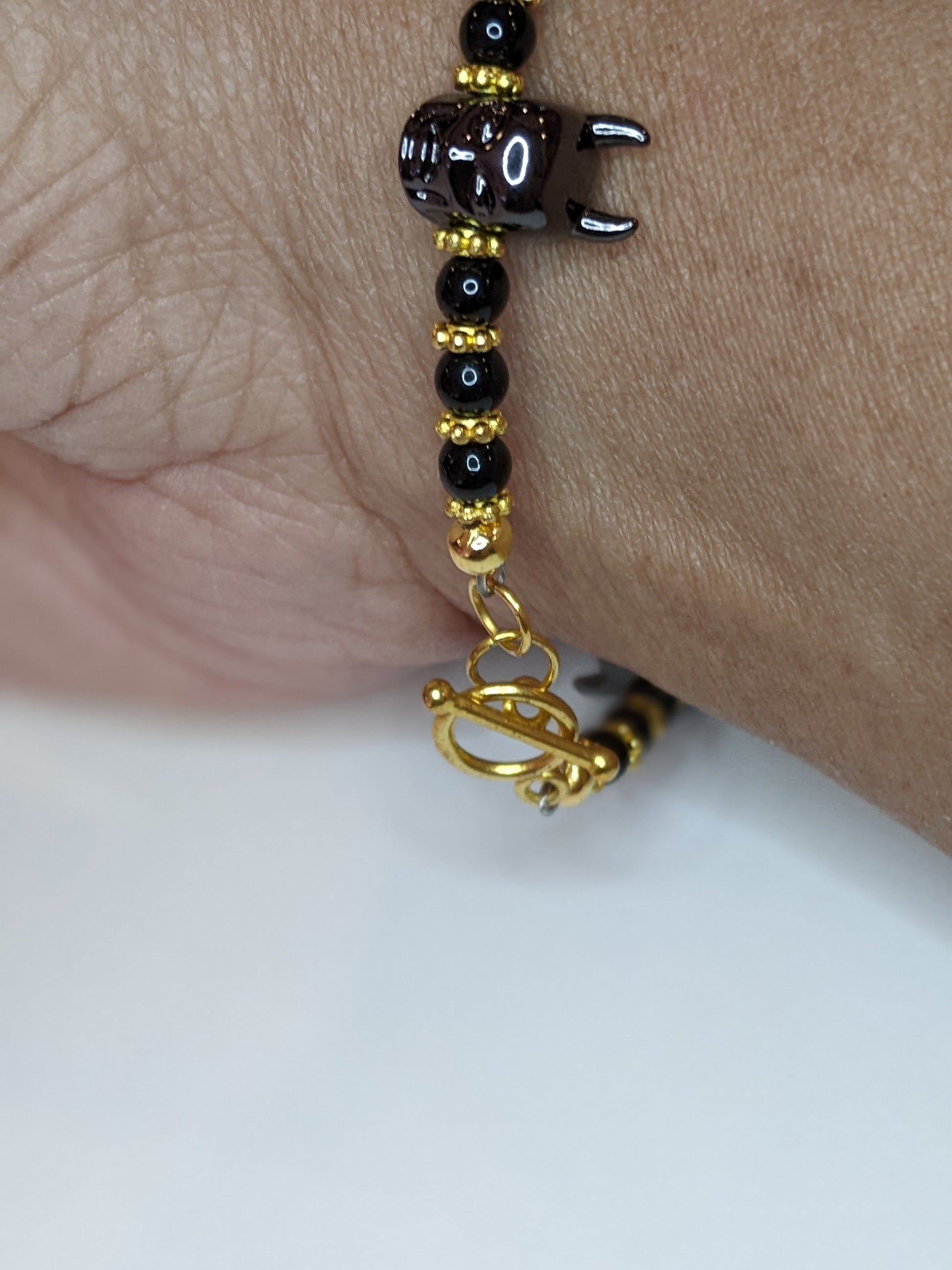 Silver Tone Bat Focal Bracelet Fantasy/SciFi Jewelry Dragon & Wolf Designs